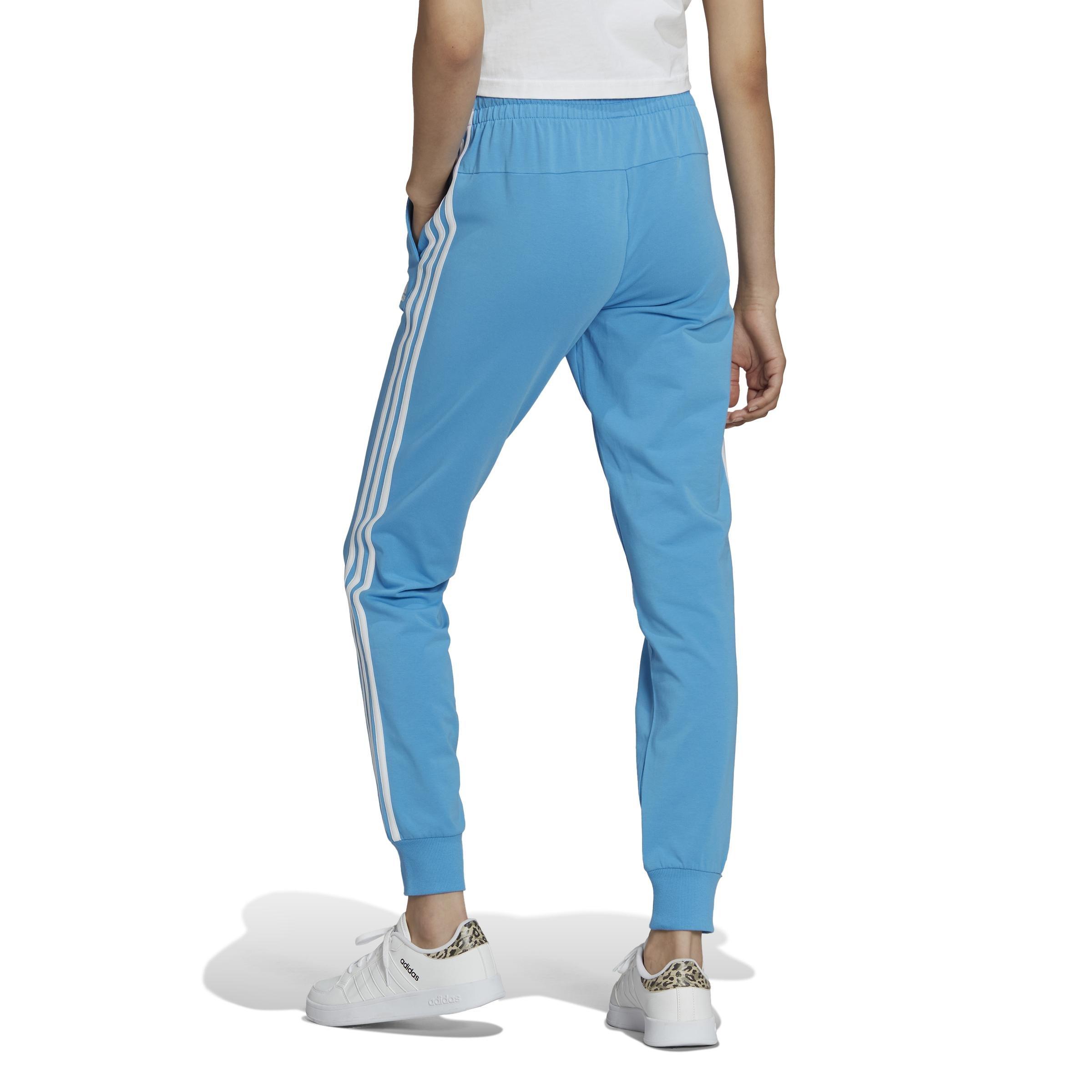 Essentials Single Jersey 3-Stripes Joggers, Blue, A901_ONE, large image number 2