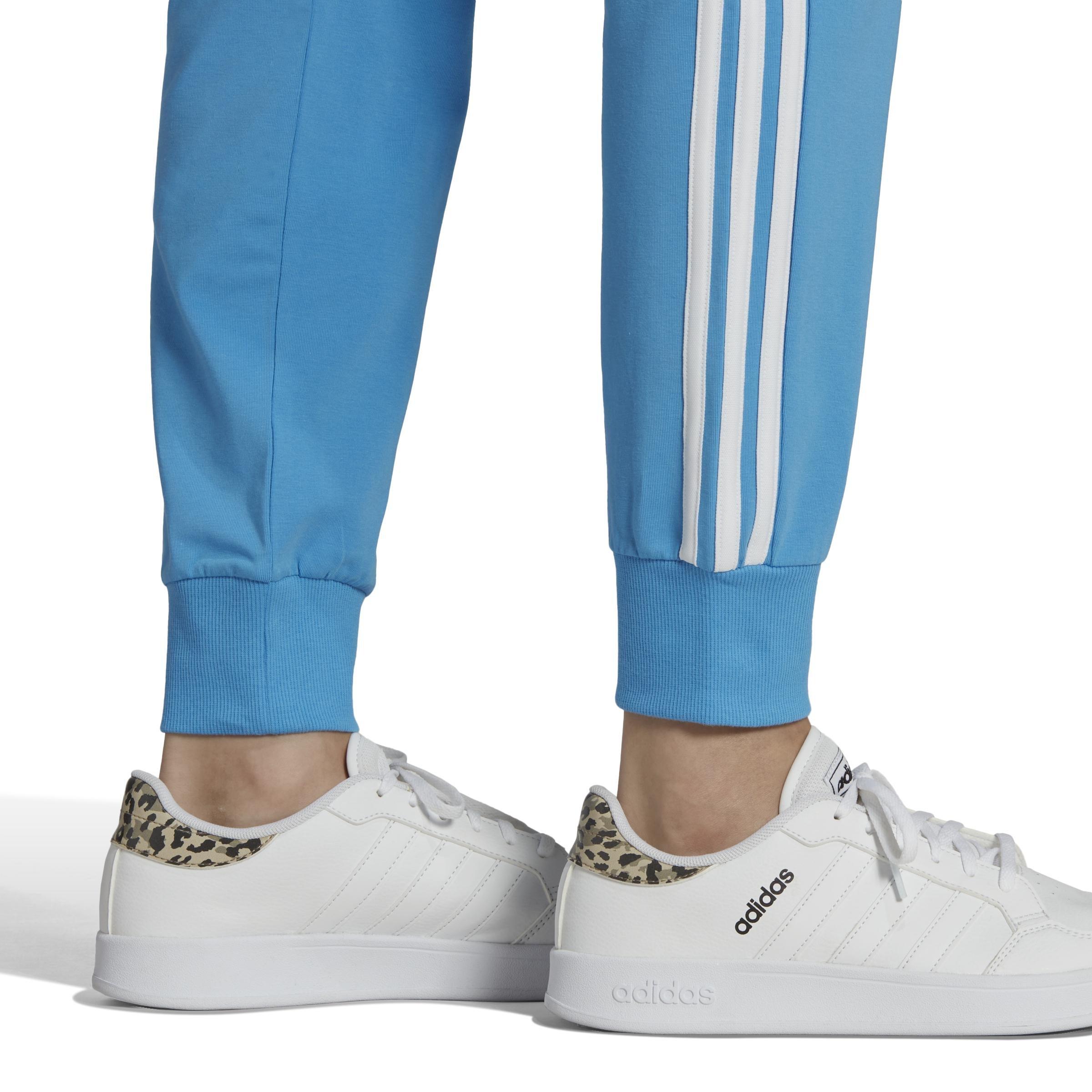 Essentials Single Jersey 3-Stripes Joggers, Blue, A901_ONE, large image number 3