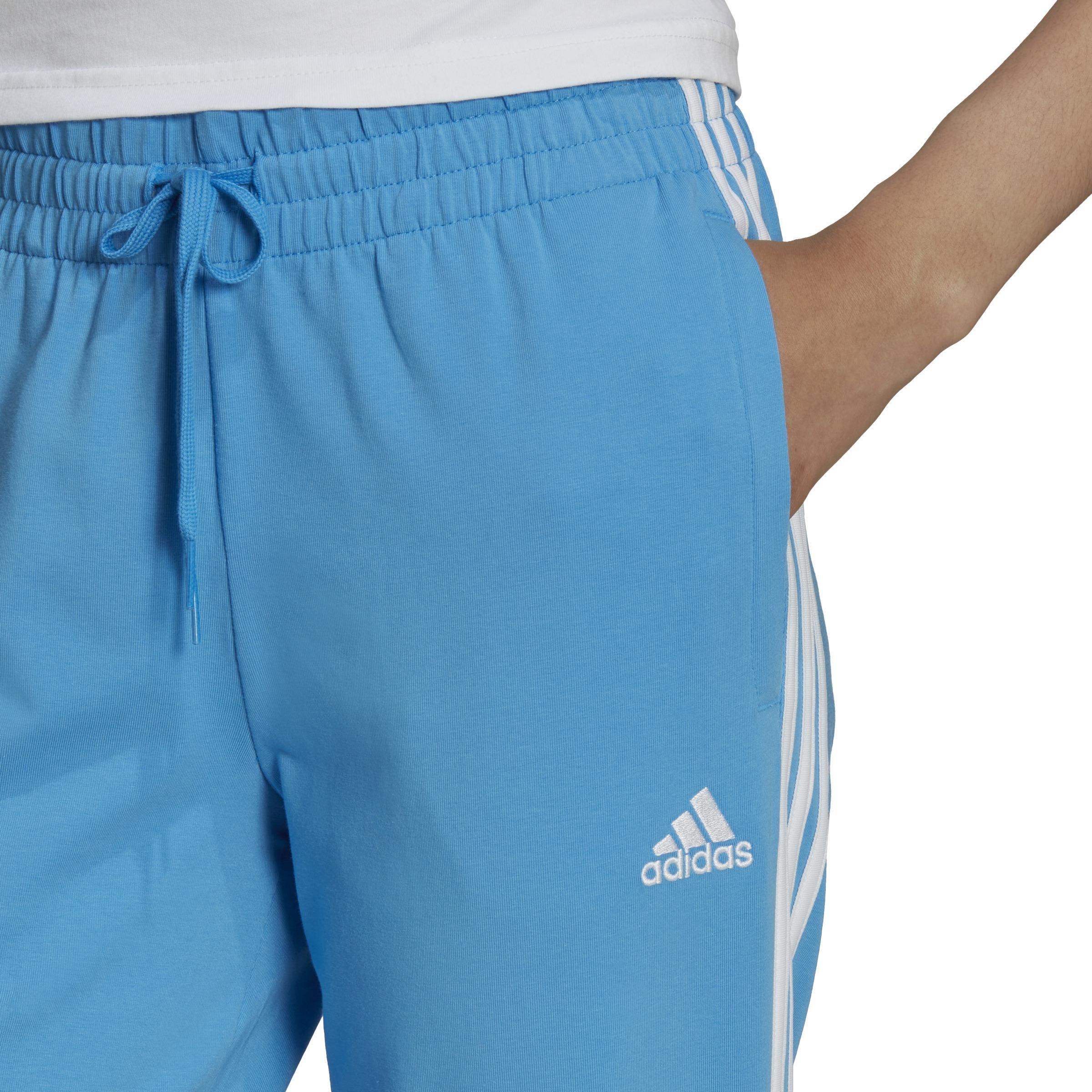 Essentials Single Jersey 3-Stripes Joggers, Blue, A901_ONE, large image number 4