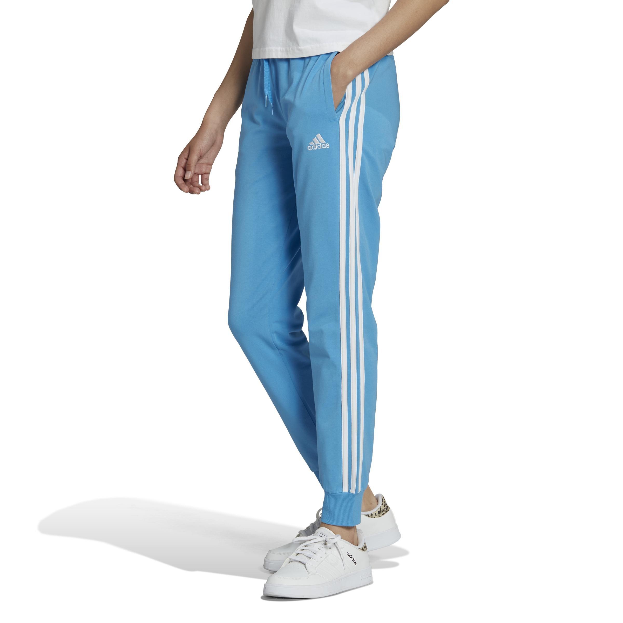 Essentials Single Jersey 3-Stripes Joggers, Blue, A901_ONE, large image number 6