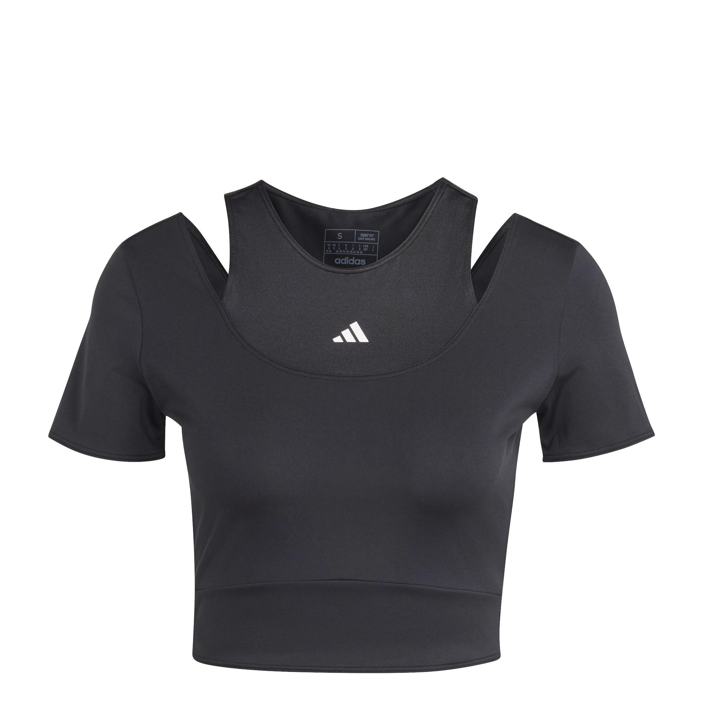 Hiit Aeroready Crop Training T-Shirt, Black, , large image number 1