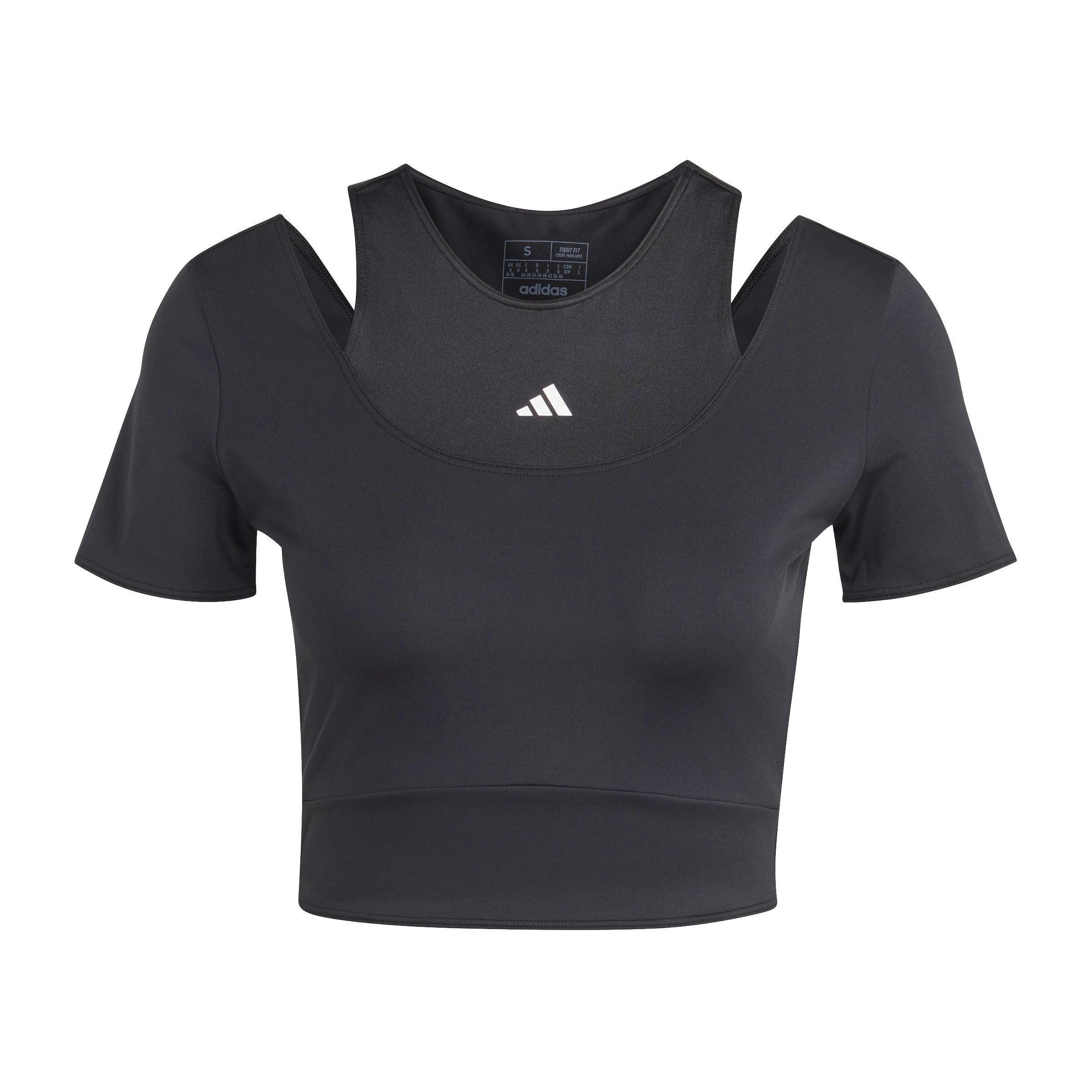 Hiit Aeroready Crop Training T-Shirt, Black, , large image number 2