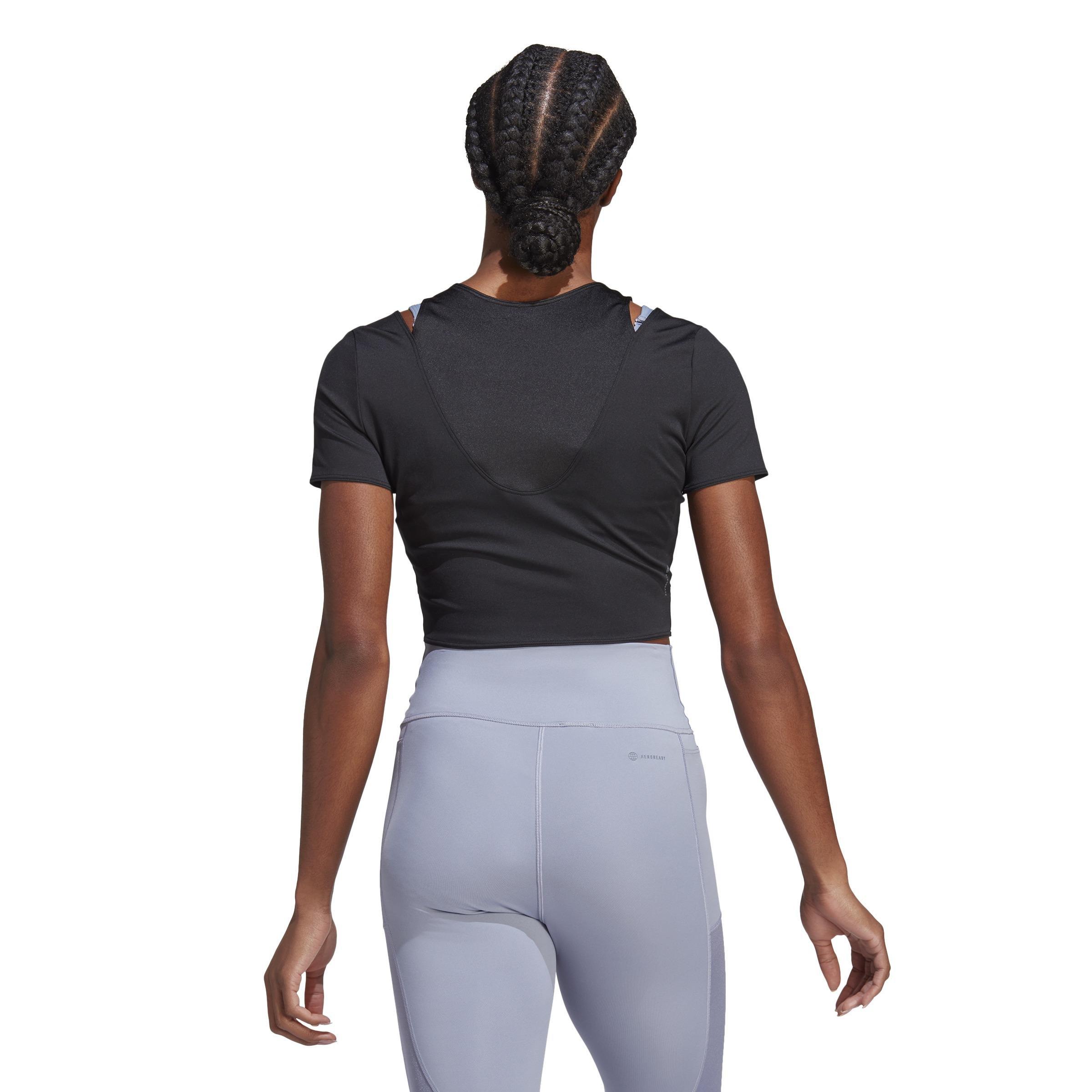 Hiit Aeroready Crop Training T-Shirt, Black, , large image number 3