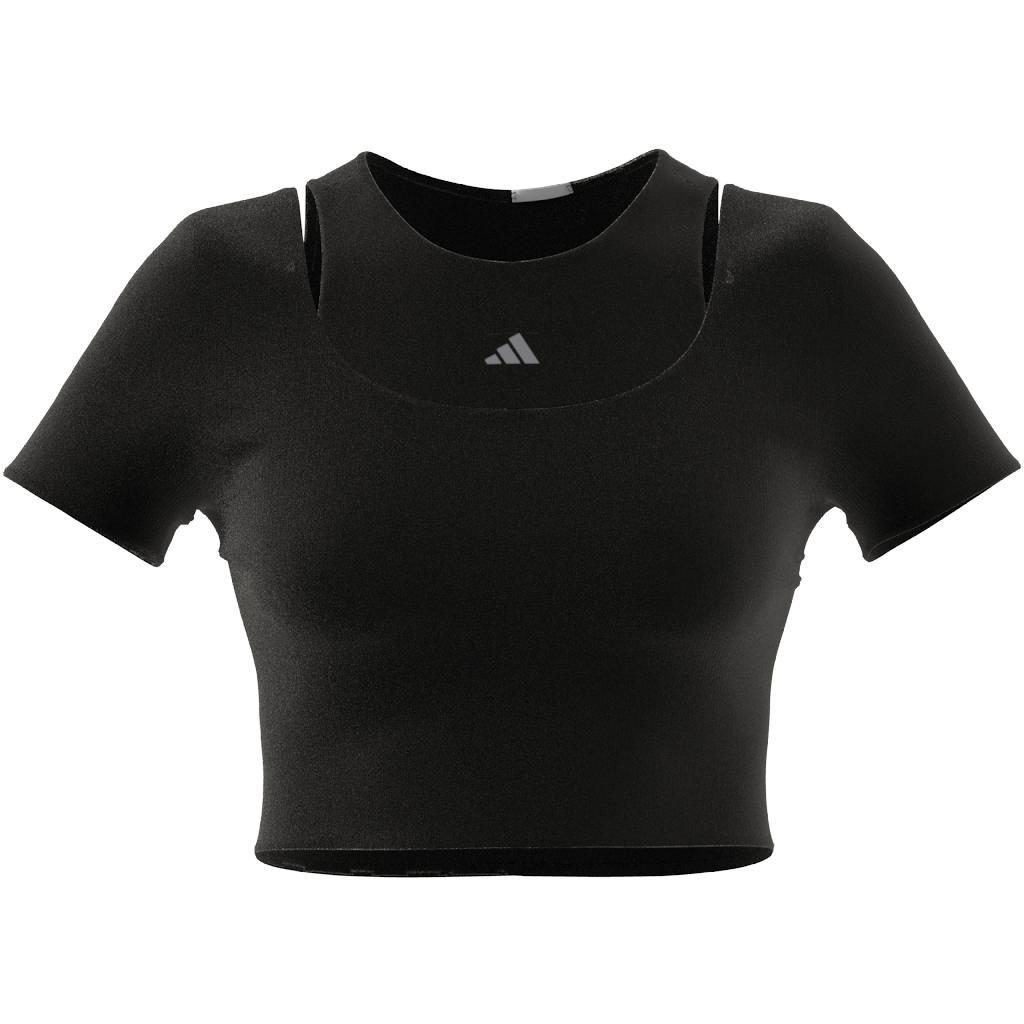 Hiit Aeroready Crop Training T-Shirt, Black, A901_ONE, large image number 6