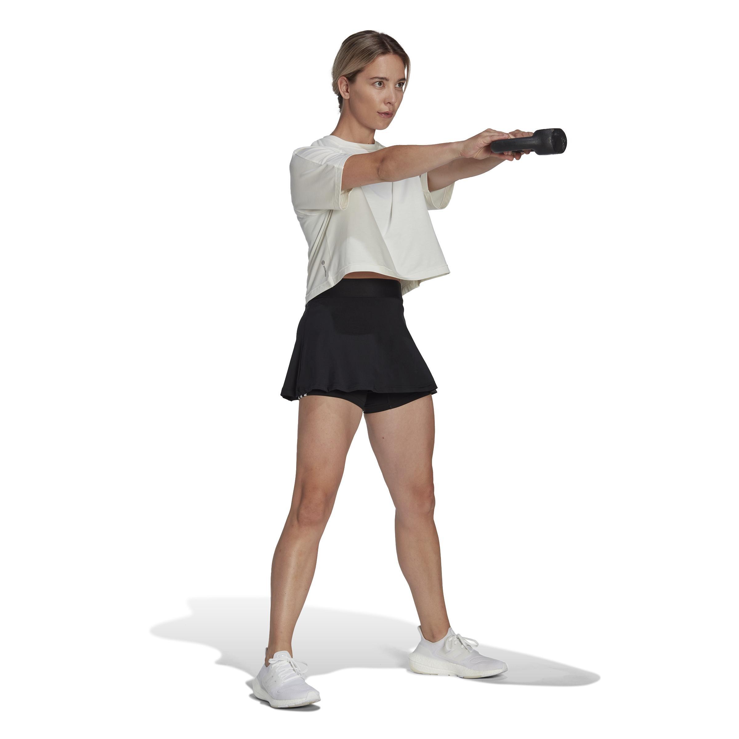 Aeroready Train Essentials 3-Stripes Performance Skirt, Black, , large image number 9