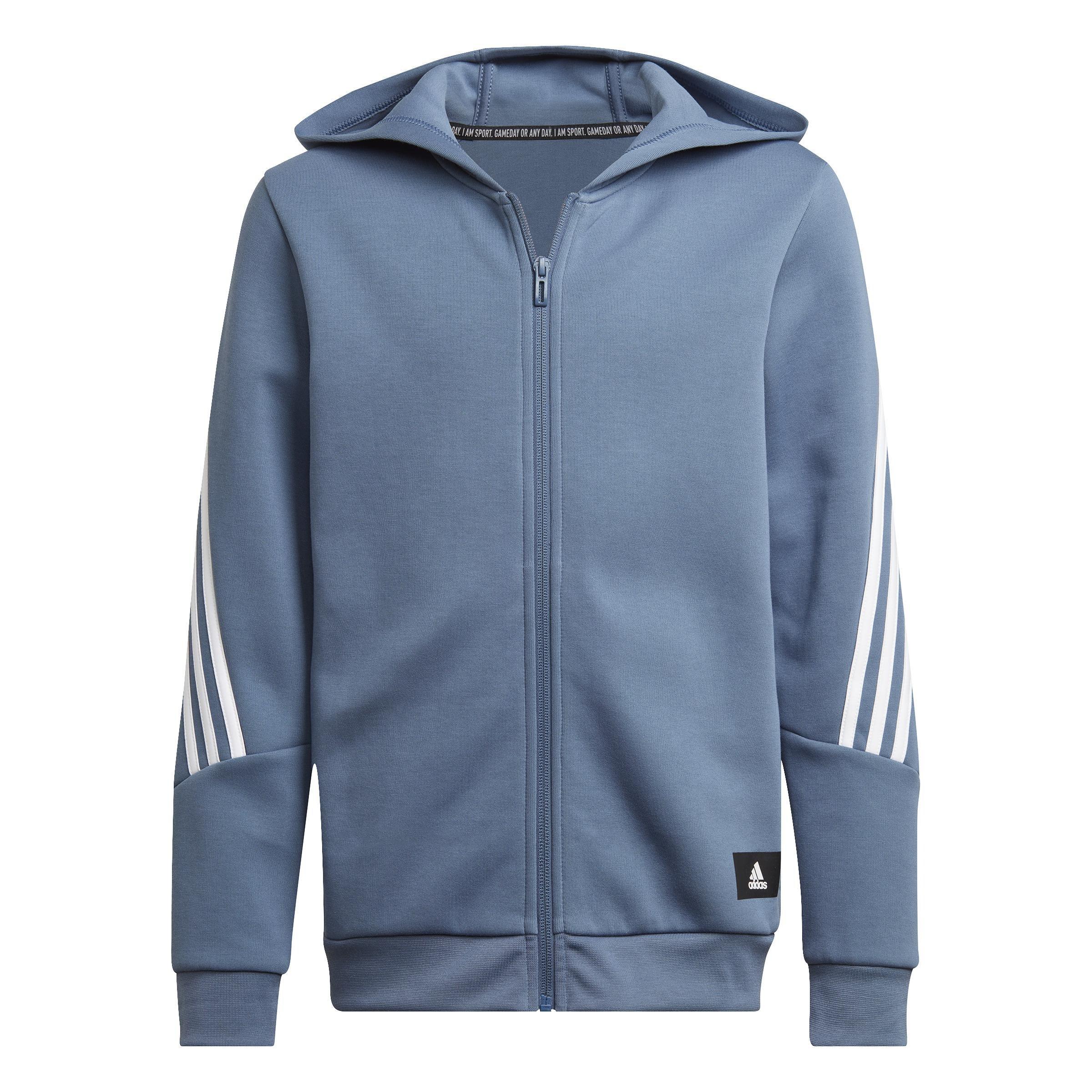 Kids Future Icons 3-Stripes Full-Zip Hoodie, Blue, , large image number 0