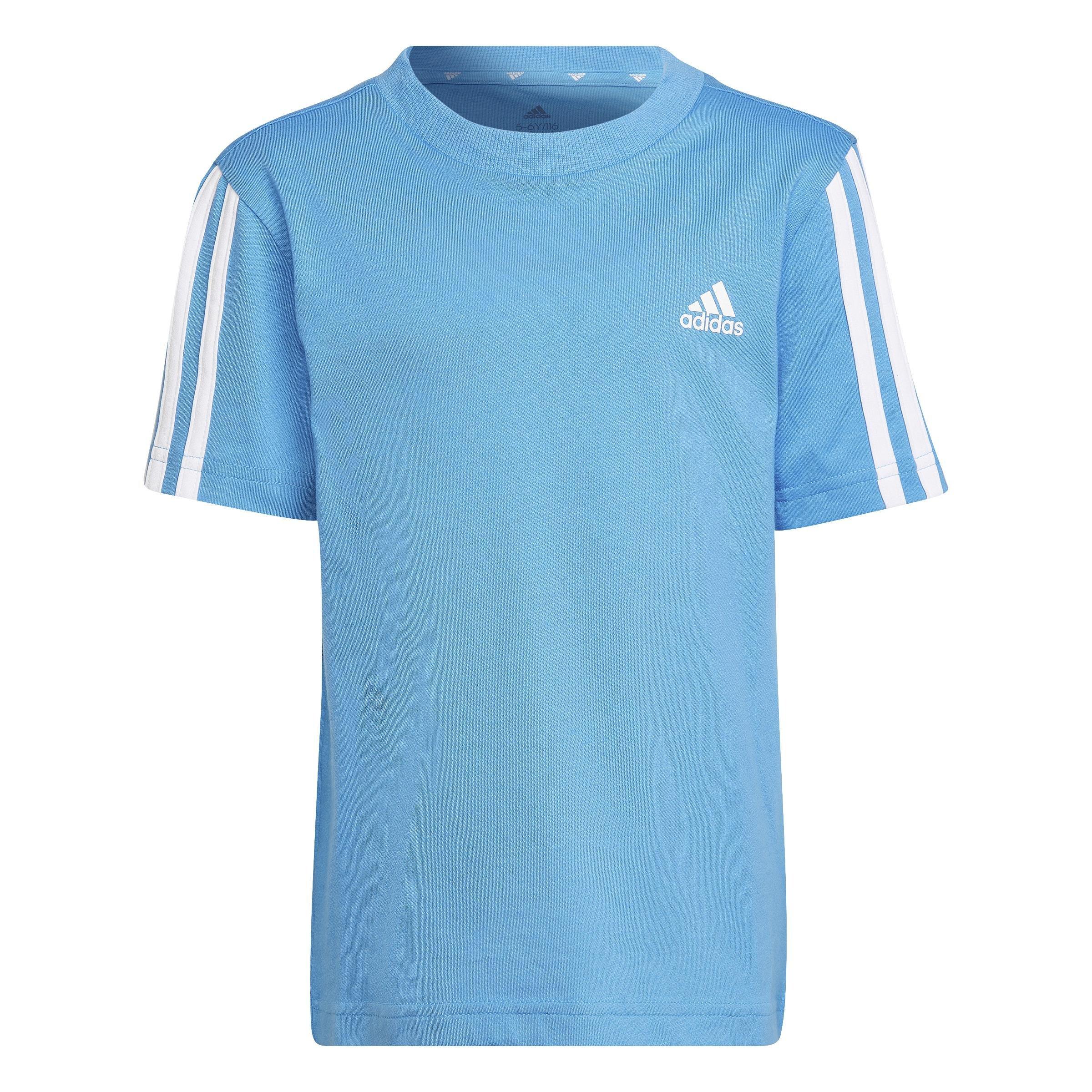 Kids Unisex Essentials 3-Stripes T-Shirt, Blue, A901_ONE, large image number 0