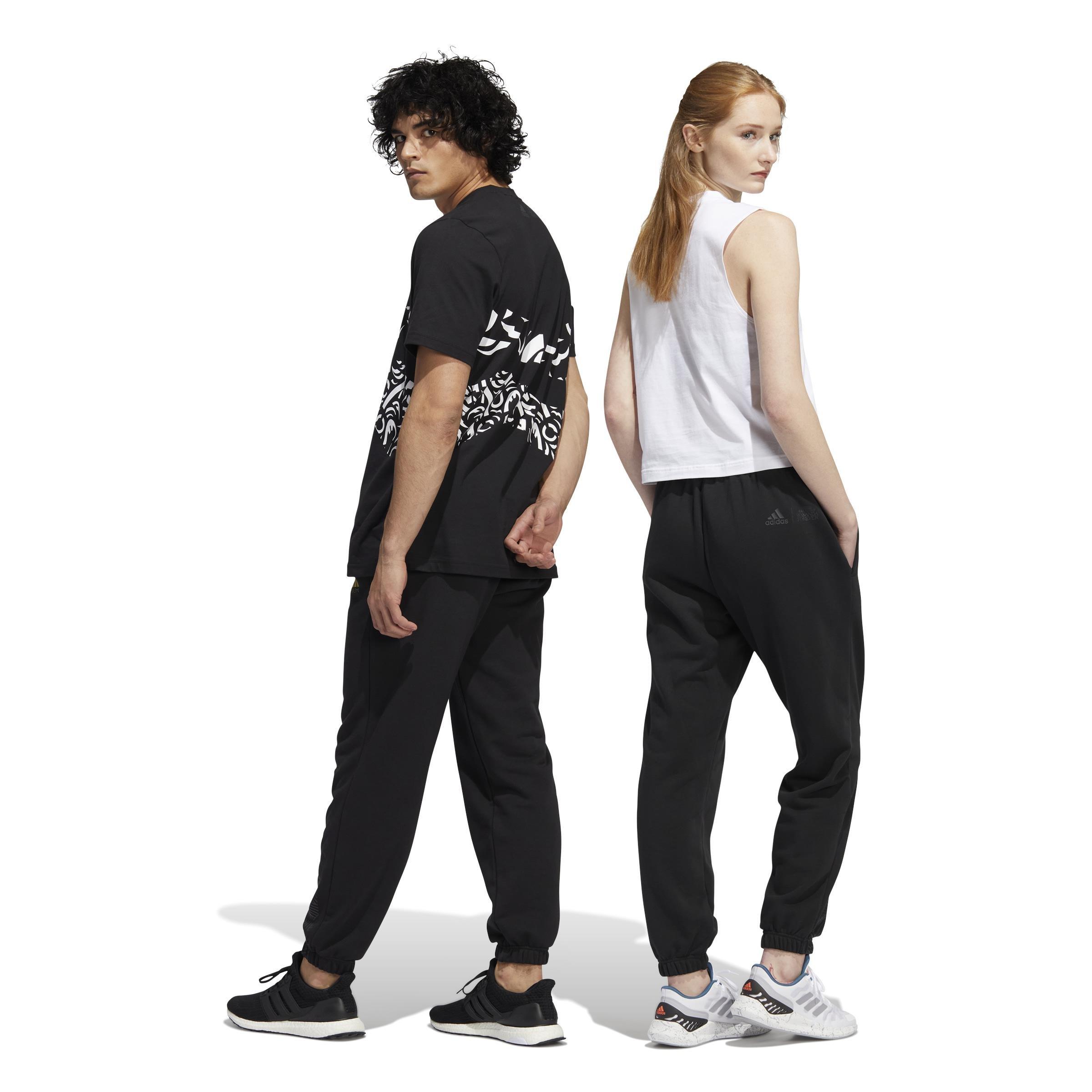 Unisex Black Joggersher Graphic Joggers, Black, A901_ONE, large image number 2
