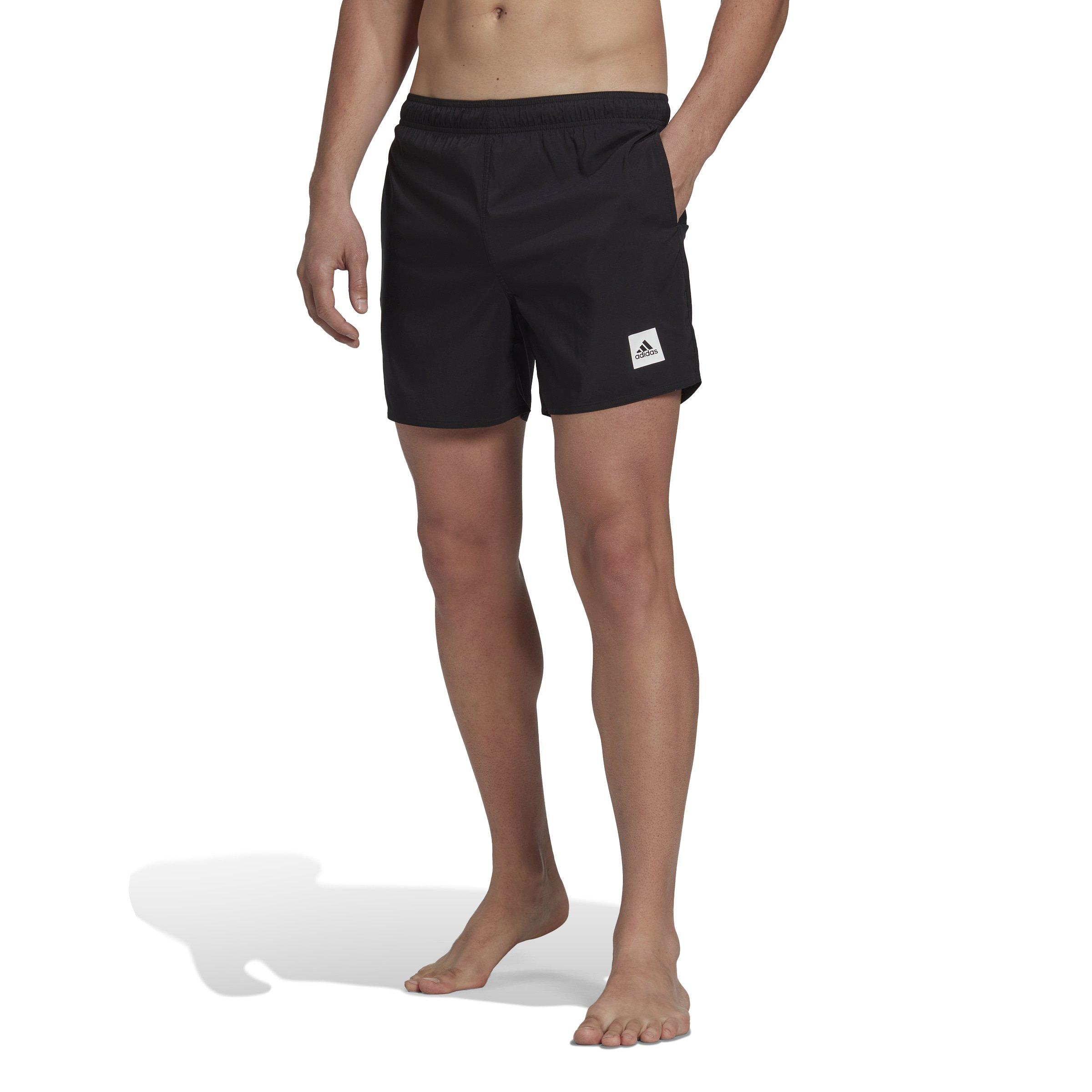 Men Length Solid Swim Shorts, Black, A901_ONE, large image number 0