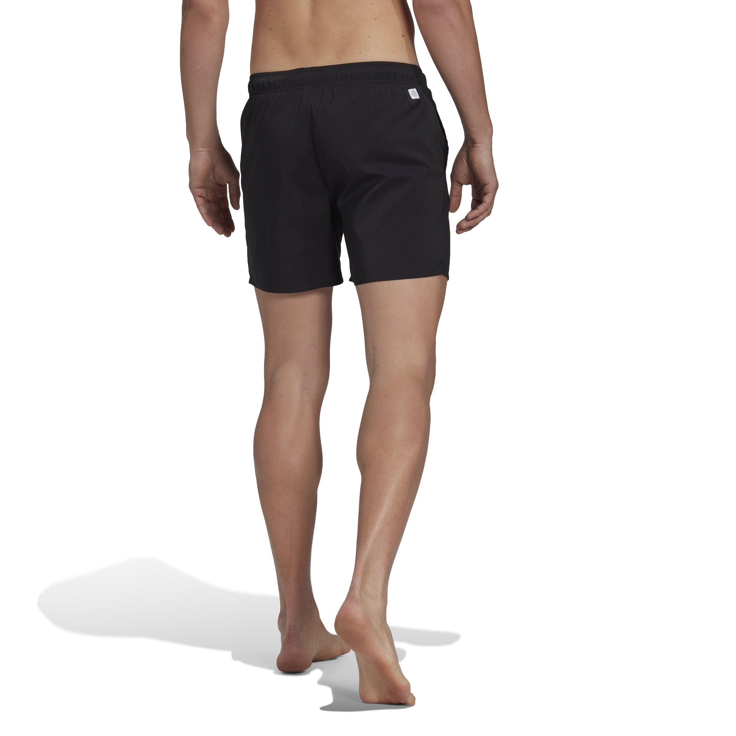 Men Length Solid Swim Shorts, Black, A901_ONE, large image number 2