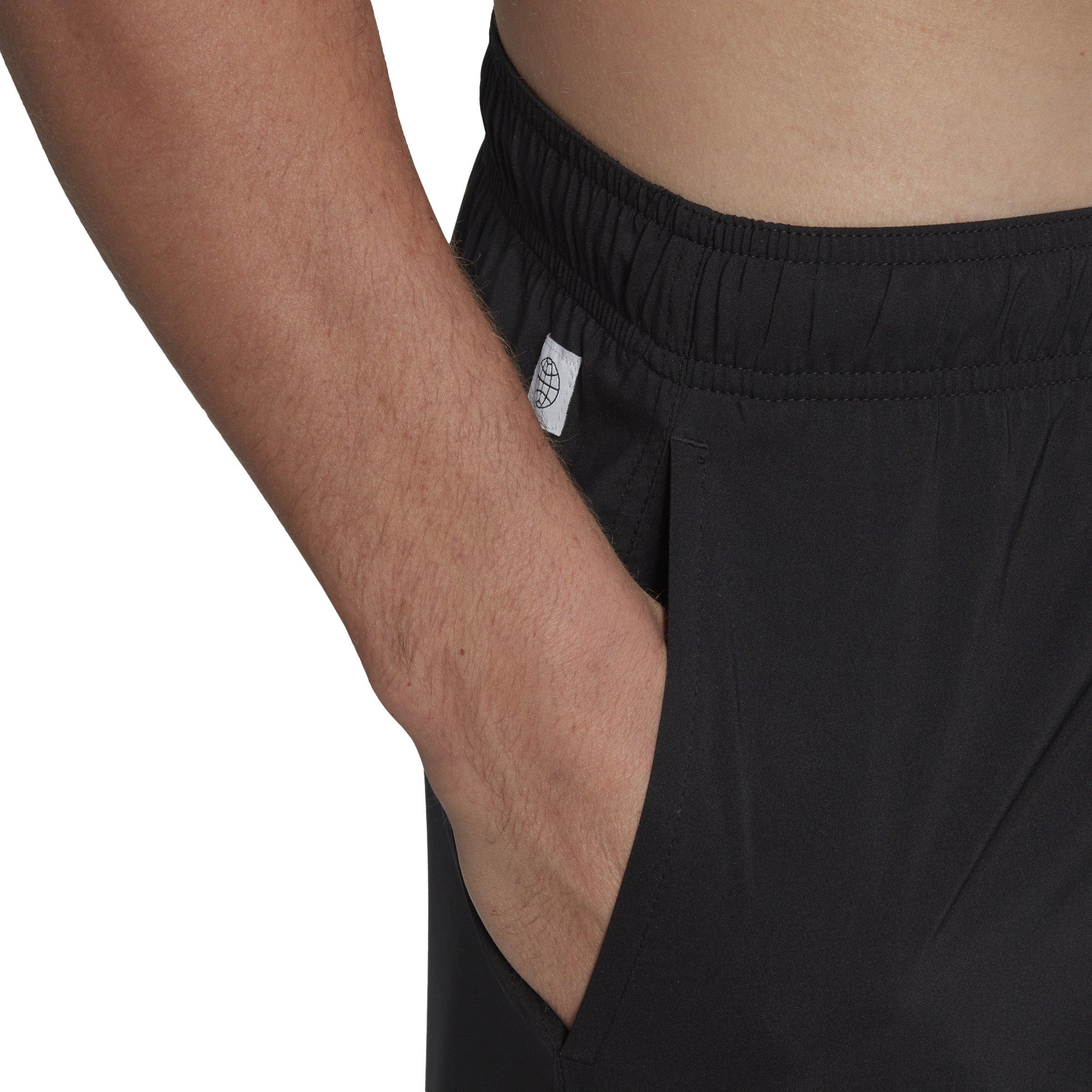 Men Length Solid Swim Shorts, Black, A901_ONE, large image number 4