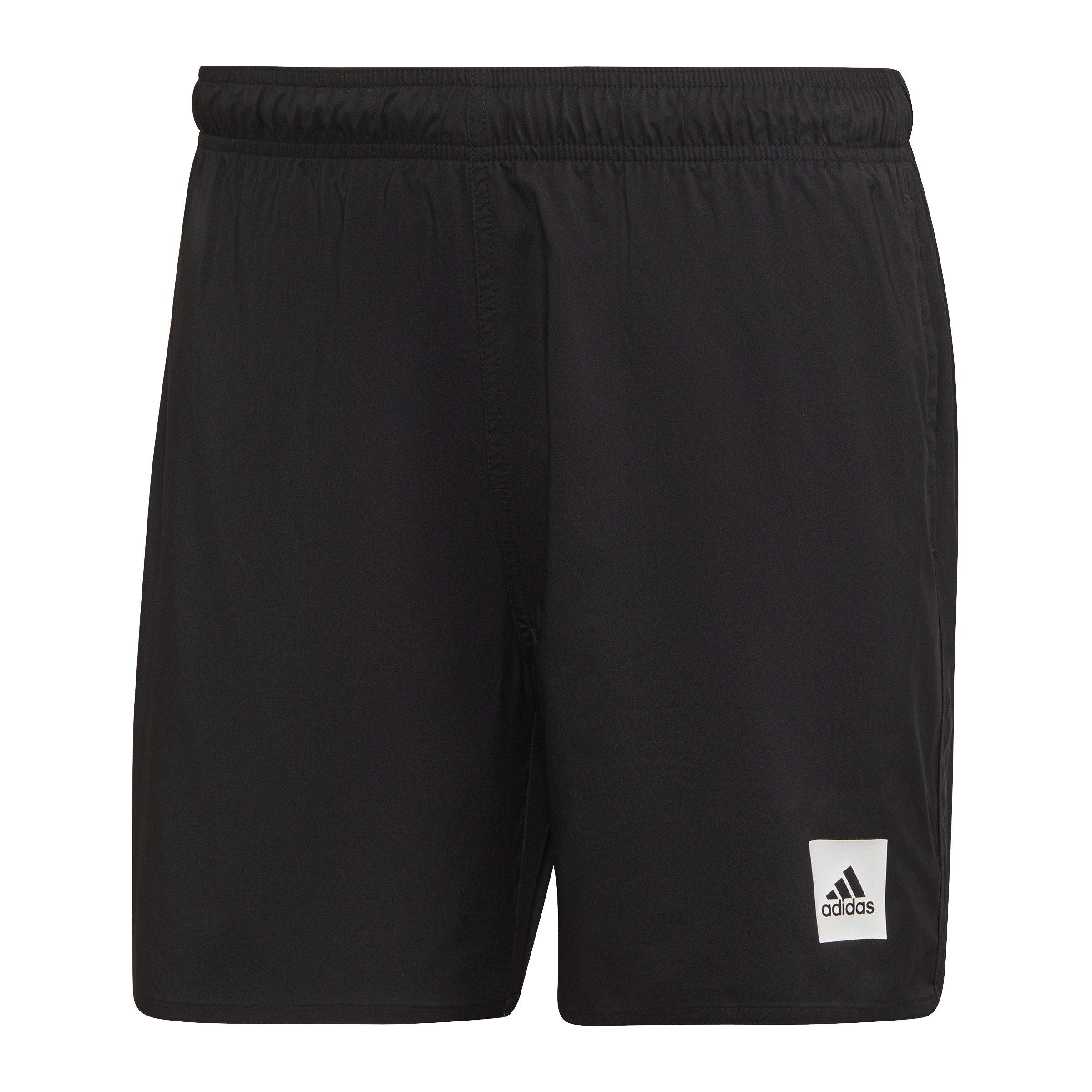 Men Length Solid Swim Shorts, Black, A901_ONE, large image number 5