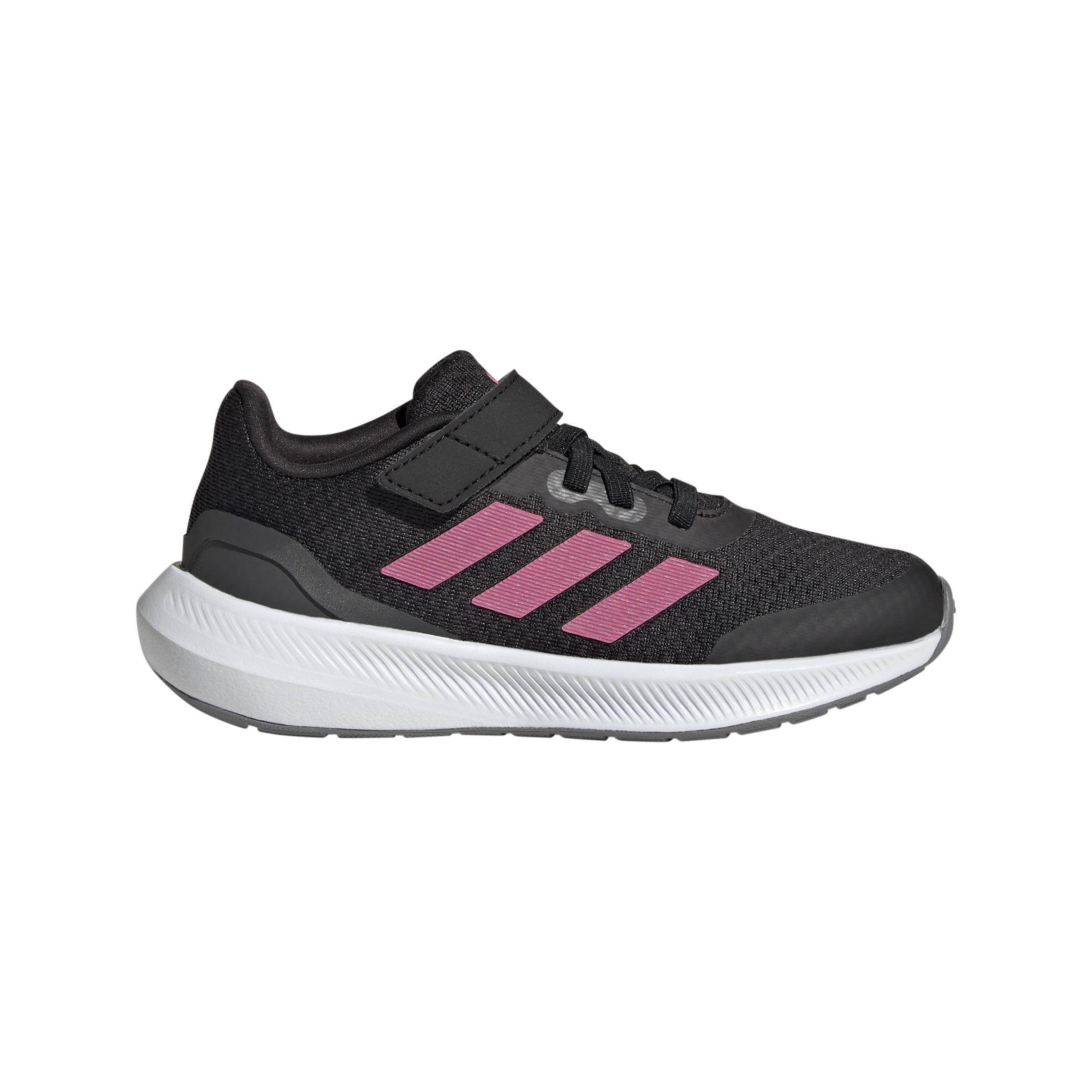 Unisex Kids RunFalcon 3.0 Elastic Lace Top Strap Shoes, Black, , large image number 0