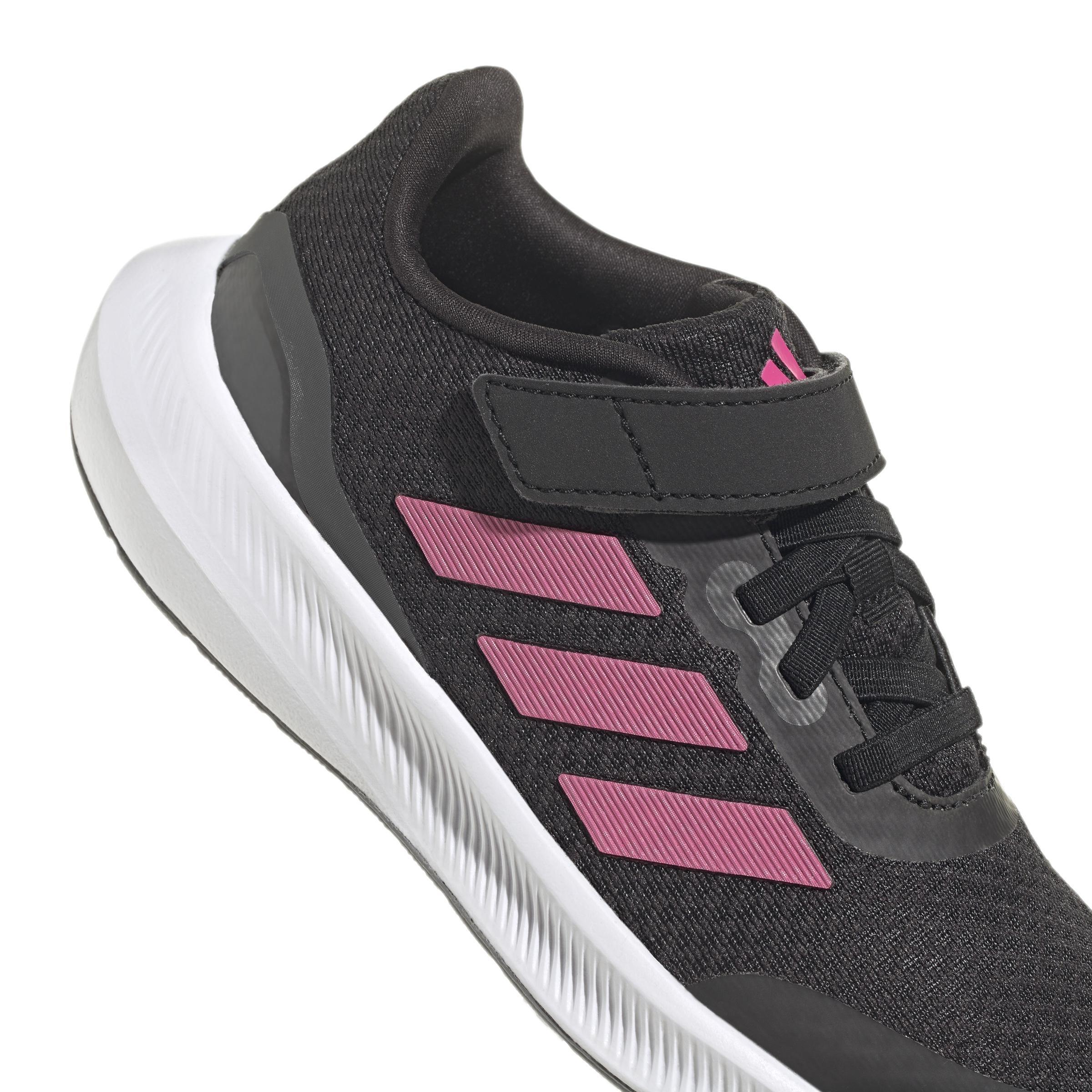 Unisex Kids RunFalcon 3.0 Elastic Lace Top Strap Shoes, Black, , large image number 5