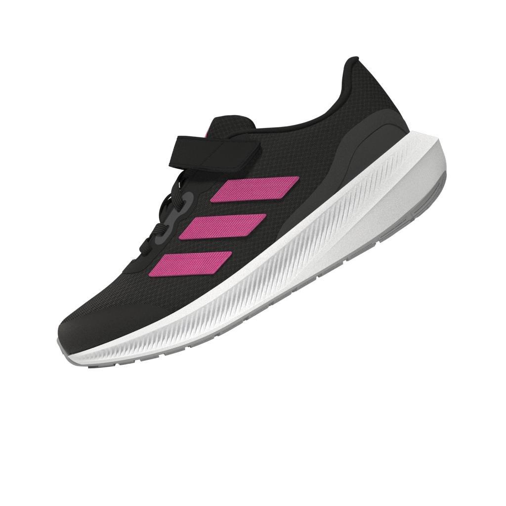 Unisex Kids RunFalcon 3.0 Elastic Lace Top Strap Shoes, Black, , large image number 9