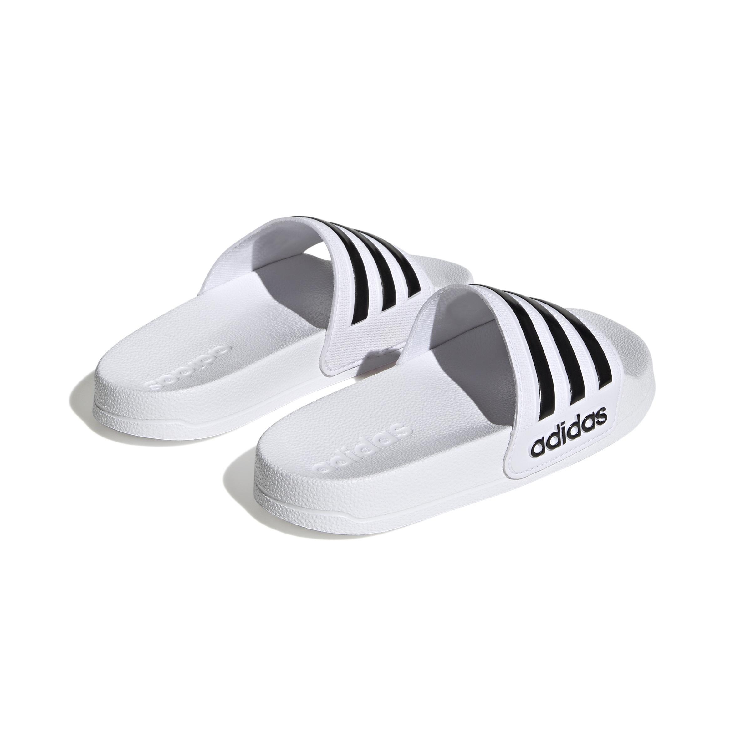 Unisex Kids Adilette Shower Slides, White, , large image number 1
