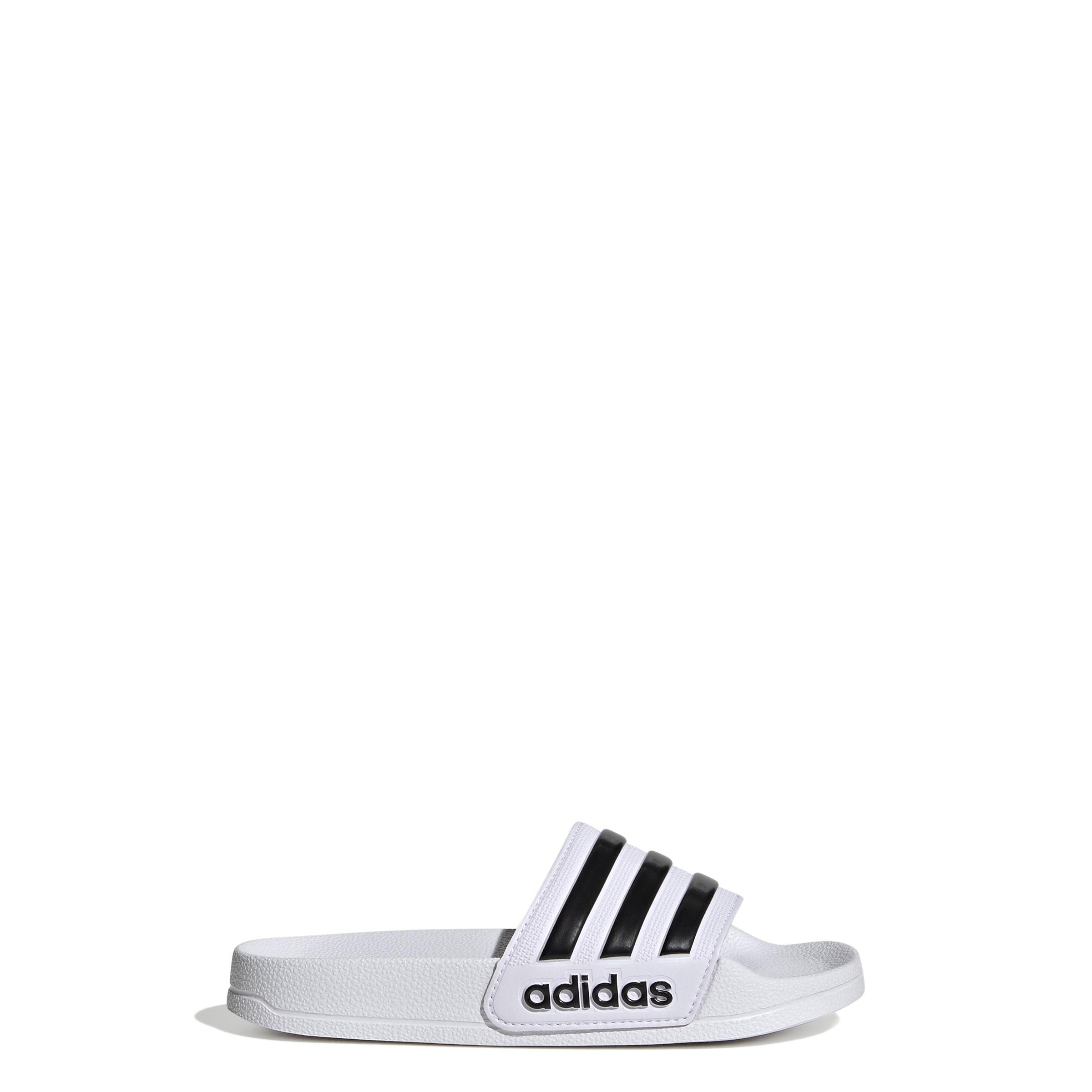 Unisex Kids Adilette Shower Slides, White, , large image number 6