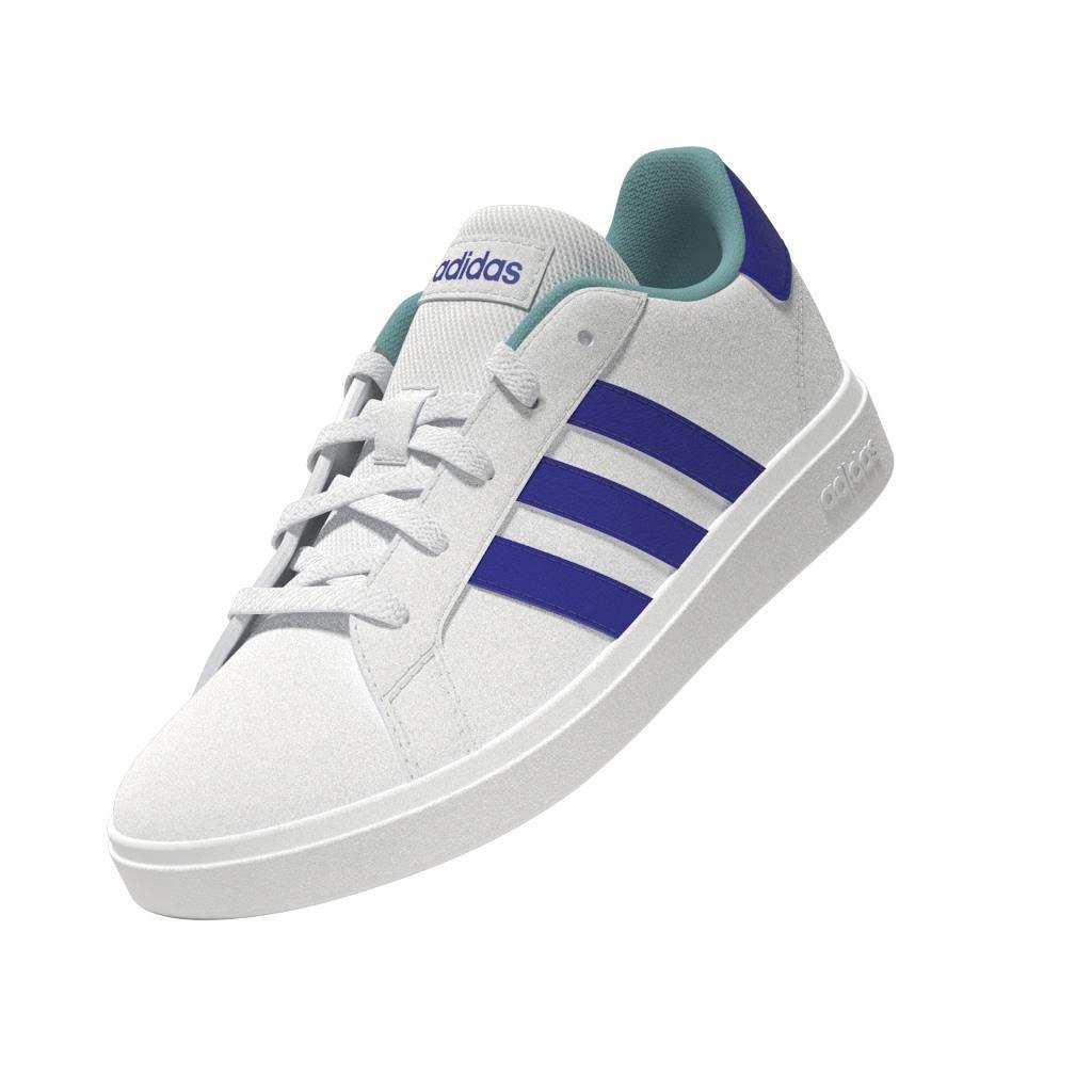 Unisex Kids Grand Court Lifestyle Tennis Lace-Up Shoes, White, A901_ONE, large image number 4