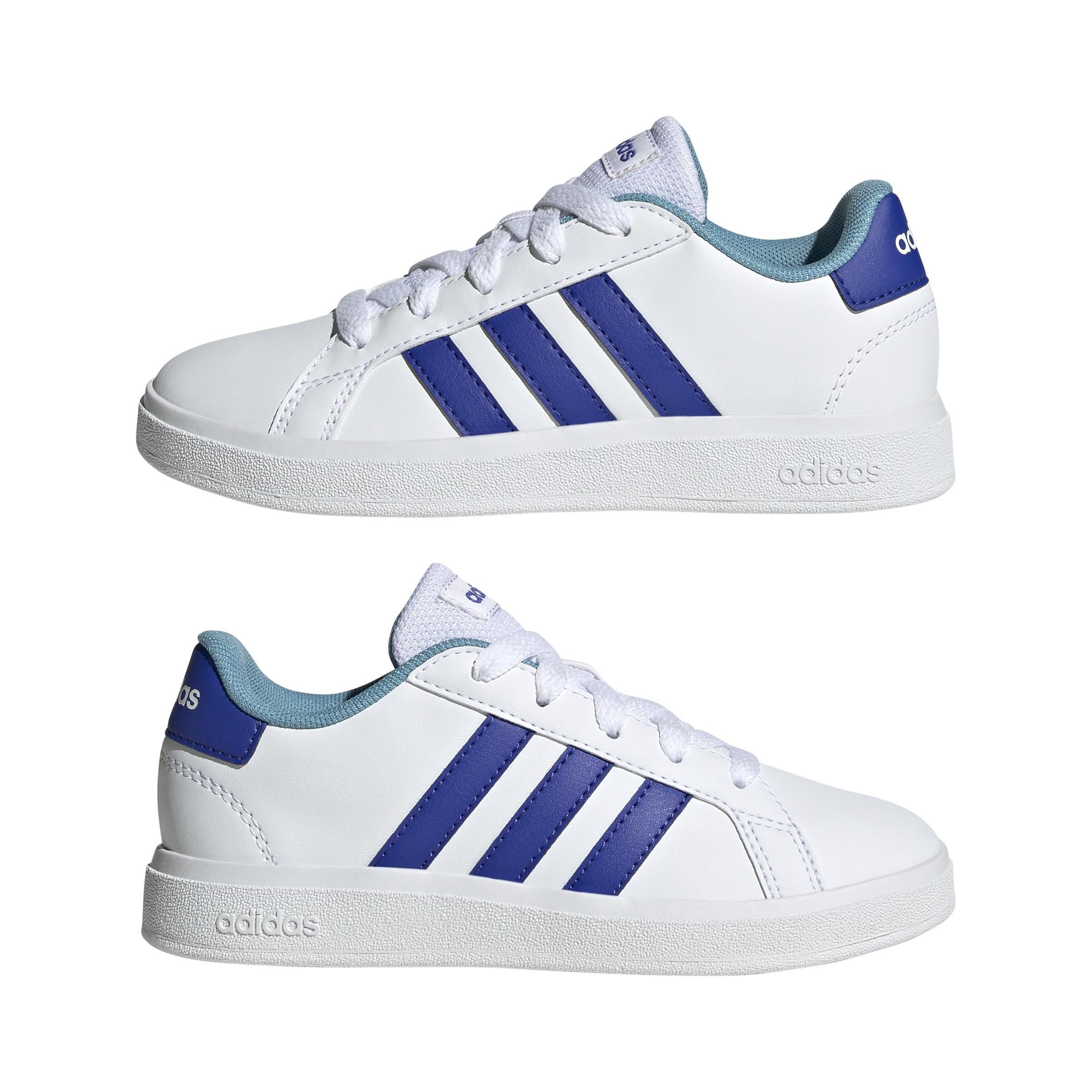 Unisex Kids Grand Court Lifestyle Tennis Lace-Up Shoes, White, A901_ONE, large image number 8