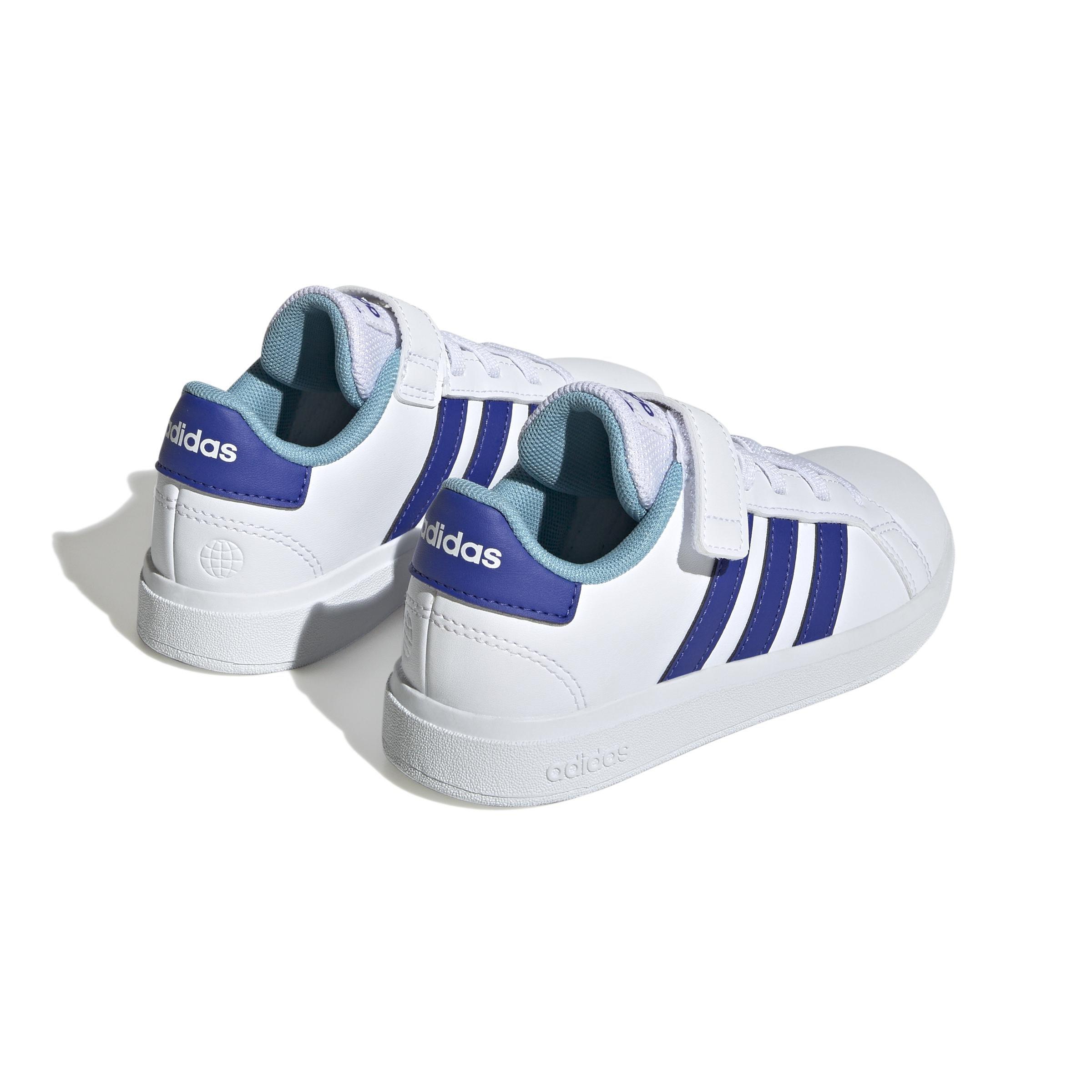 Unisex Kids Grand Court Elastic Lace And Top Strap Shoes, White, , large image number 1