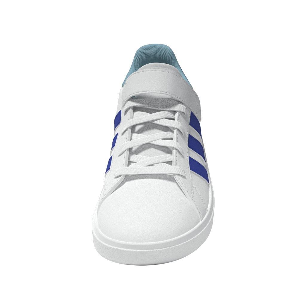 Unisex Kids Grand Court Elastic Lace And Top Strap Shoes, White, , large image number 7
