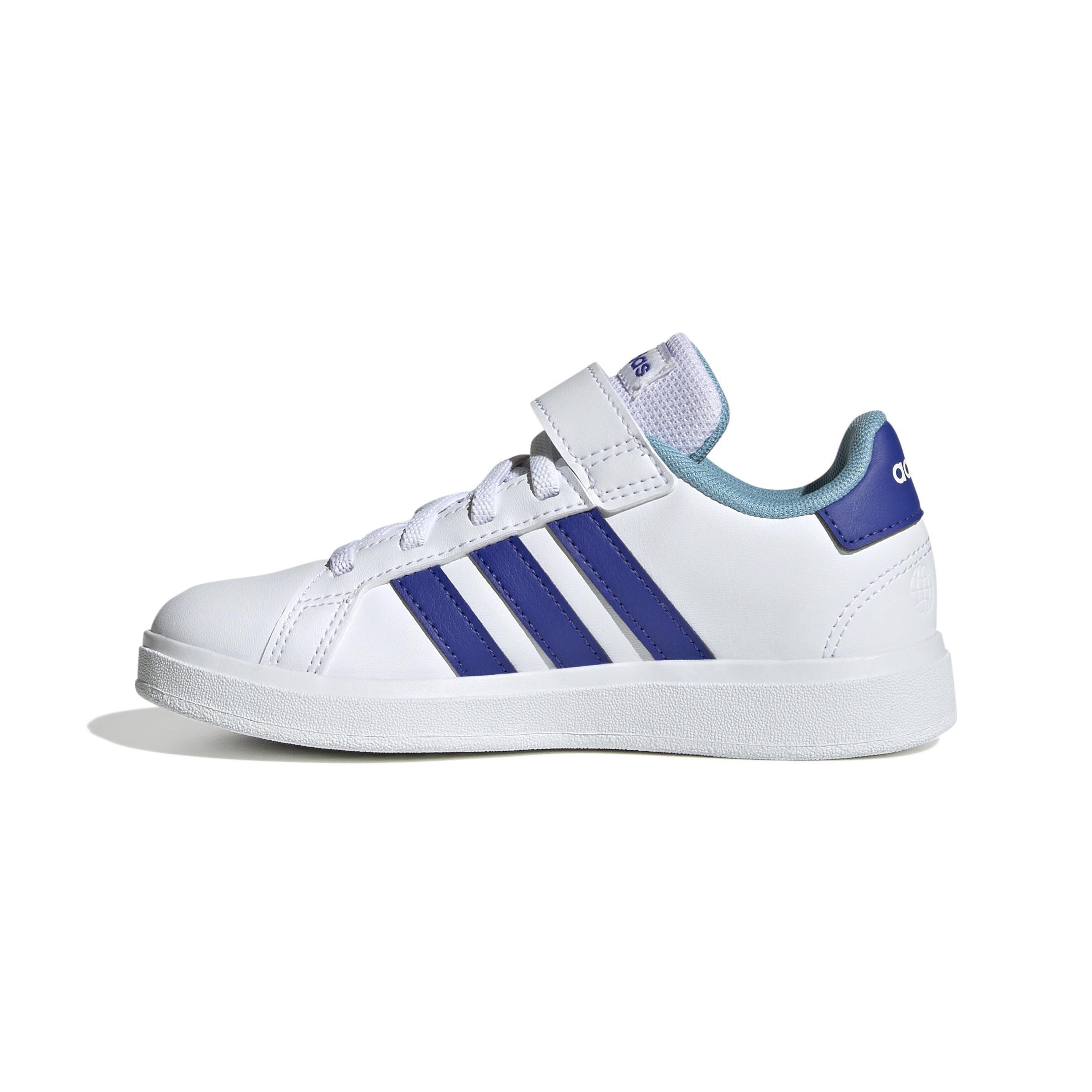 Unisex Kids Grand Court Elastic Lace And Top Strap Shoes, White, , large image number 11