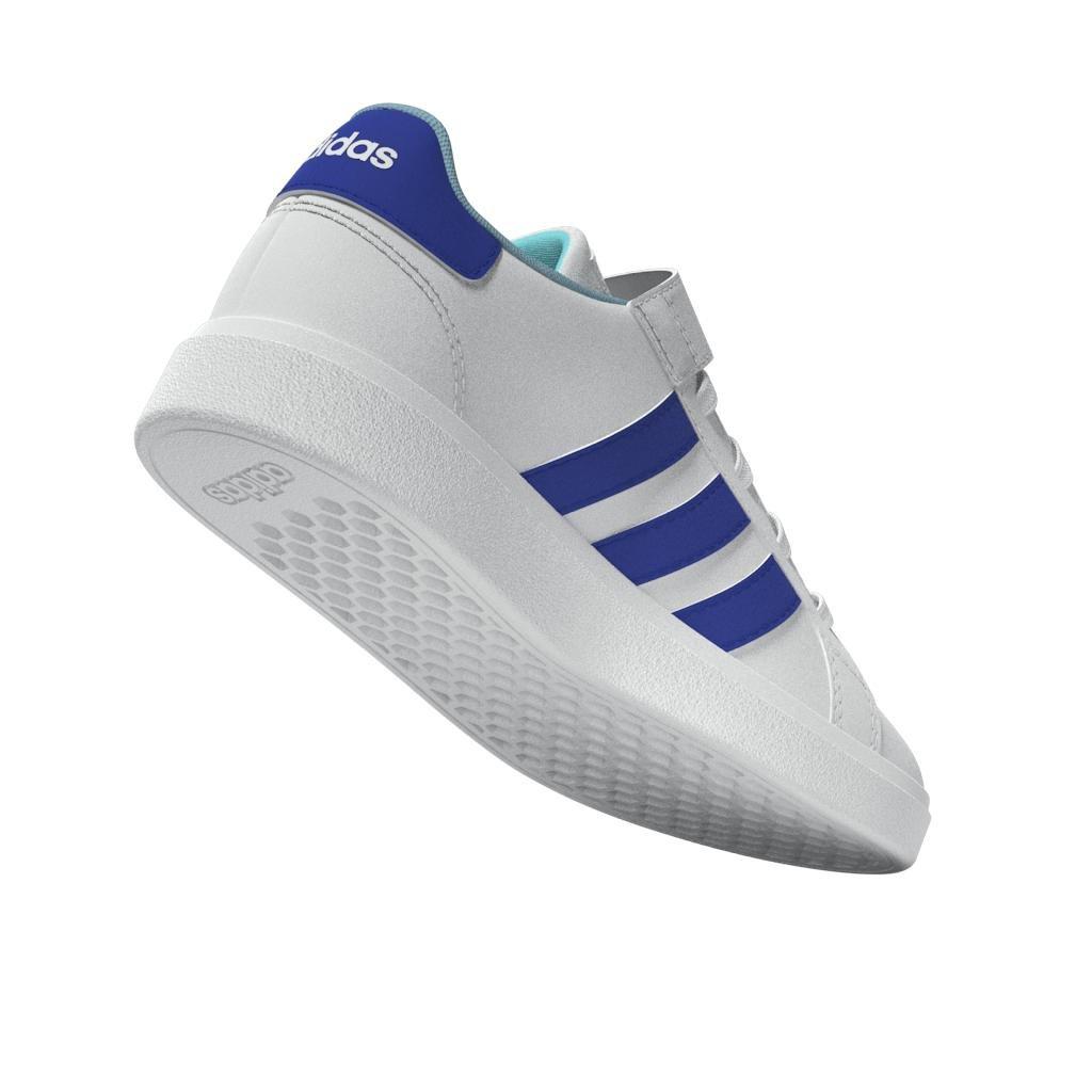 Unisex Kids Grand Court Elastic Lace And Top Strap Shoes, White, , large image number 13