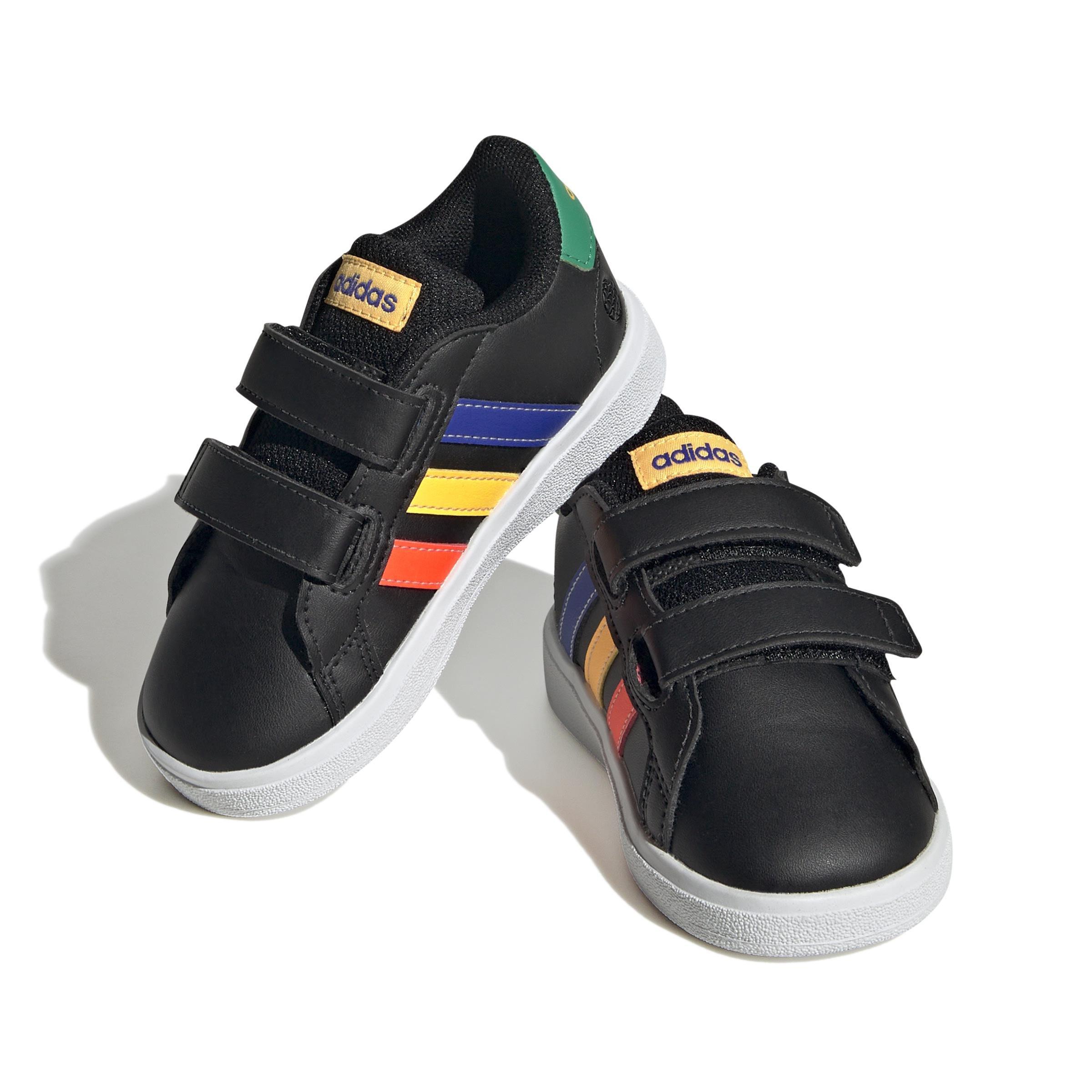 Unisex Kids Grand Court Lifestyle Hook and Loop Shoes, Black, , large image number 0