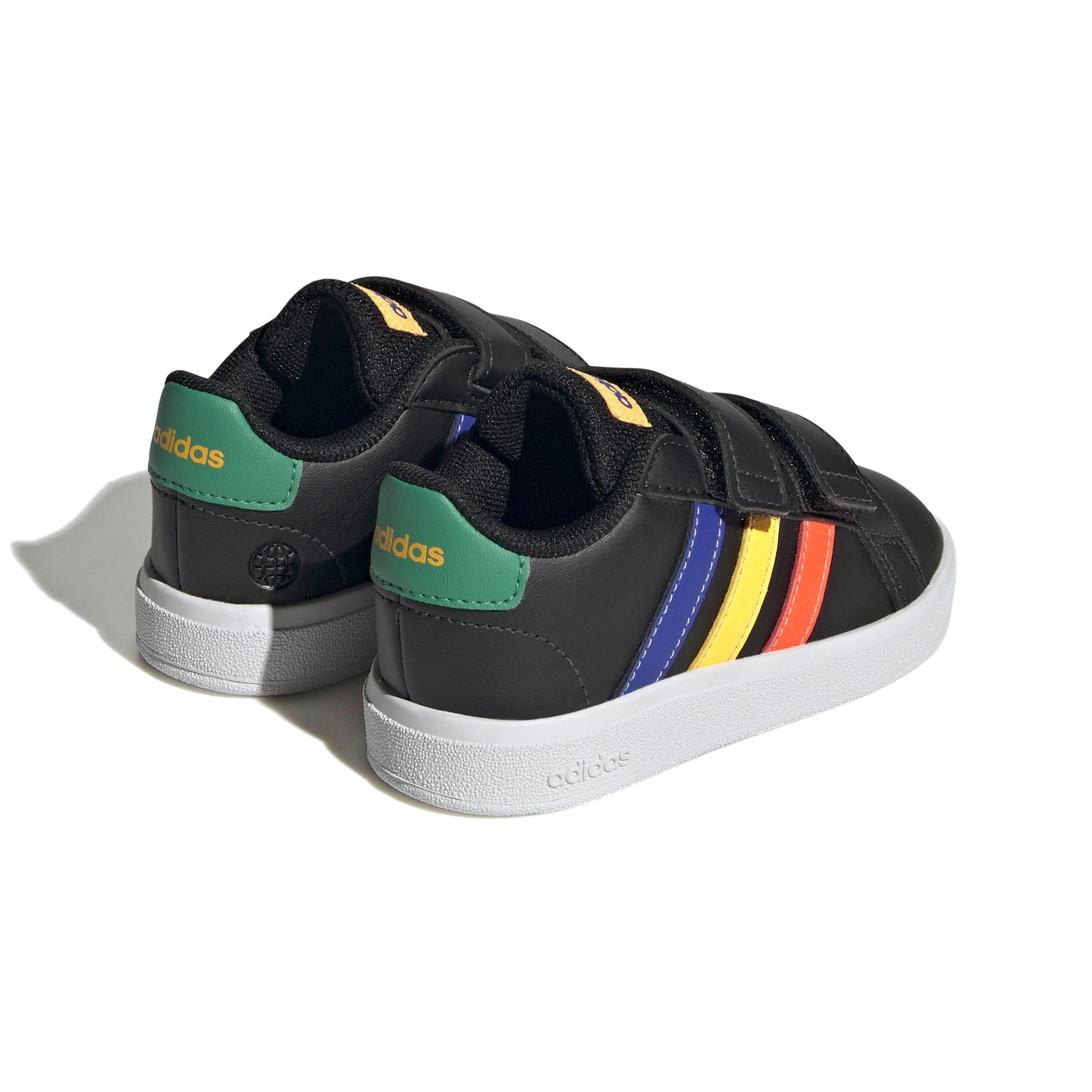 Unisex Kids Grand Court Lifestyle Hook and Loop Shoes, Black, , large image number 1