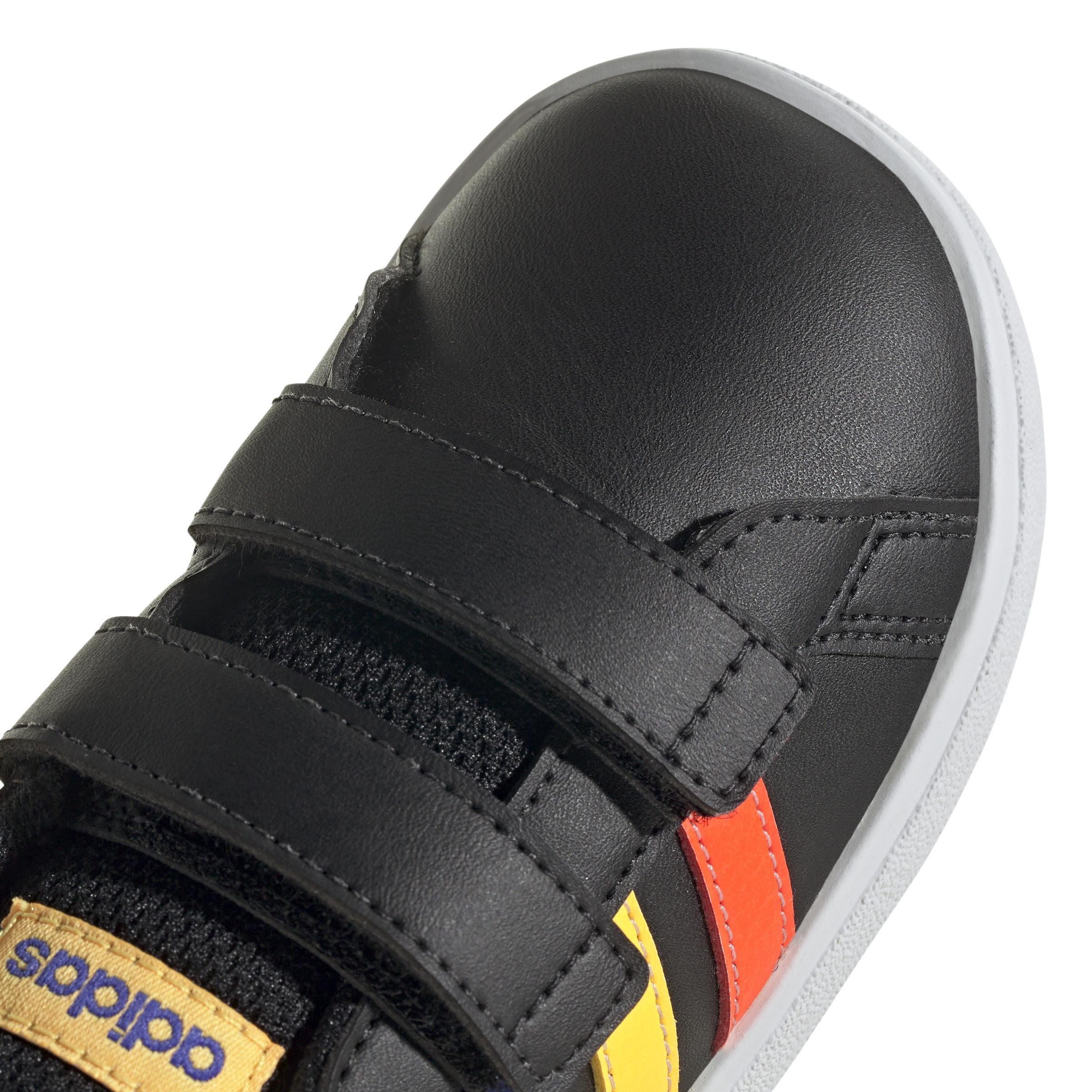 Unisex Kids Grand Court Lifestyle Hook and Loop Shoes, Black, , large image number 2