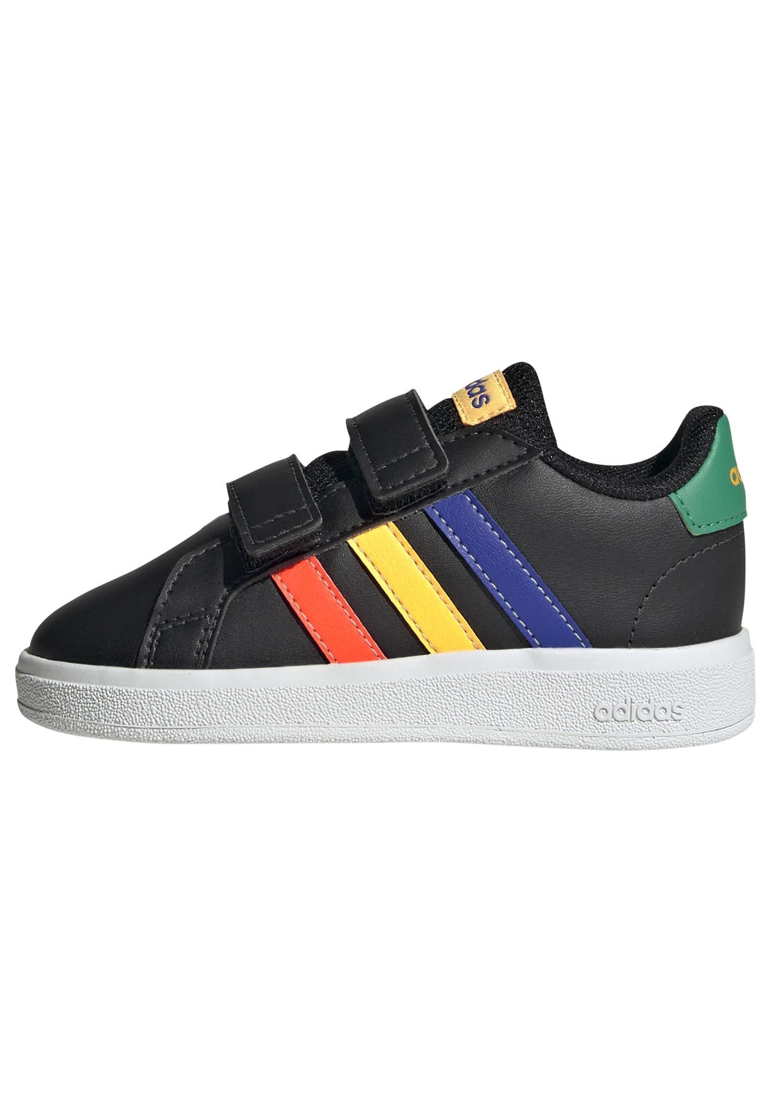 Unisex Kids Grand Court Lifestyle Hook and Loop Shoes, Black, , large image number 11