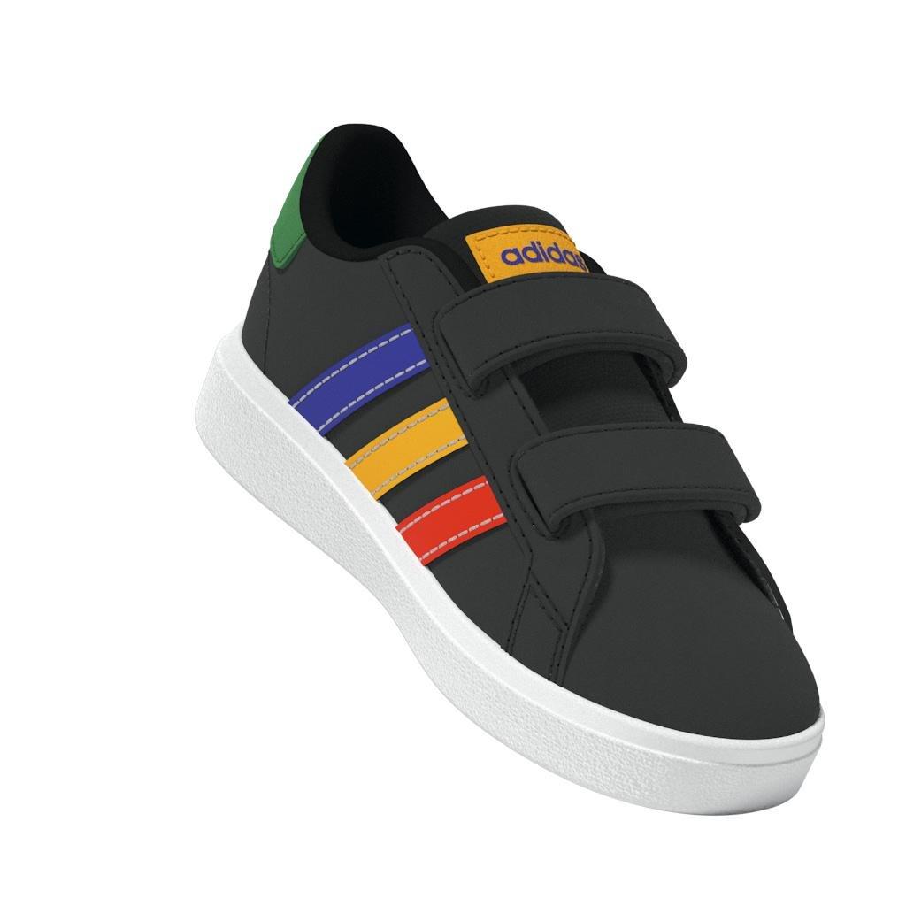 Unisex Kids Grand Court Lifestyle Hook and Loop Shoes, Black, , large image number 12