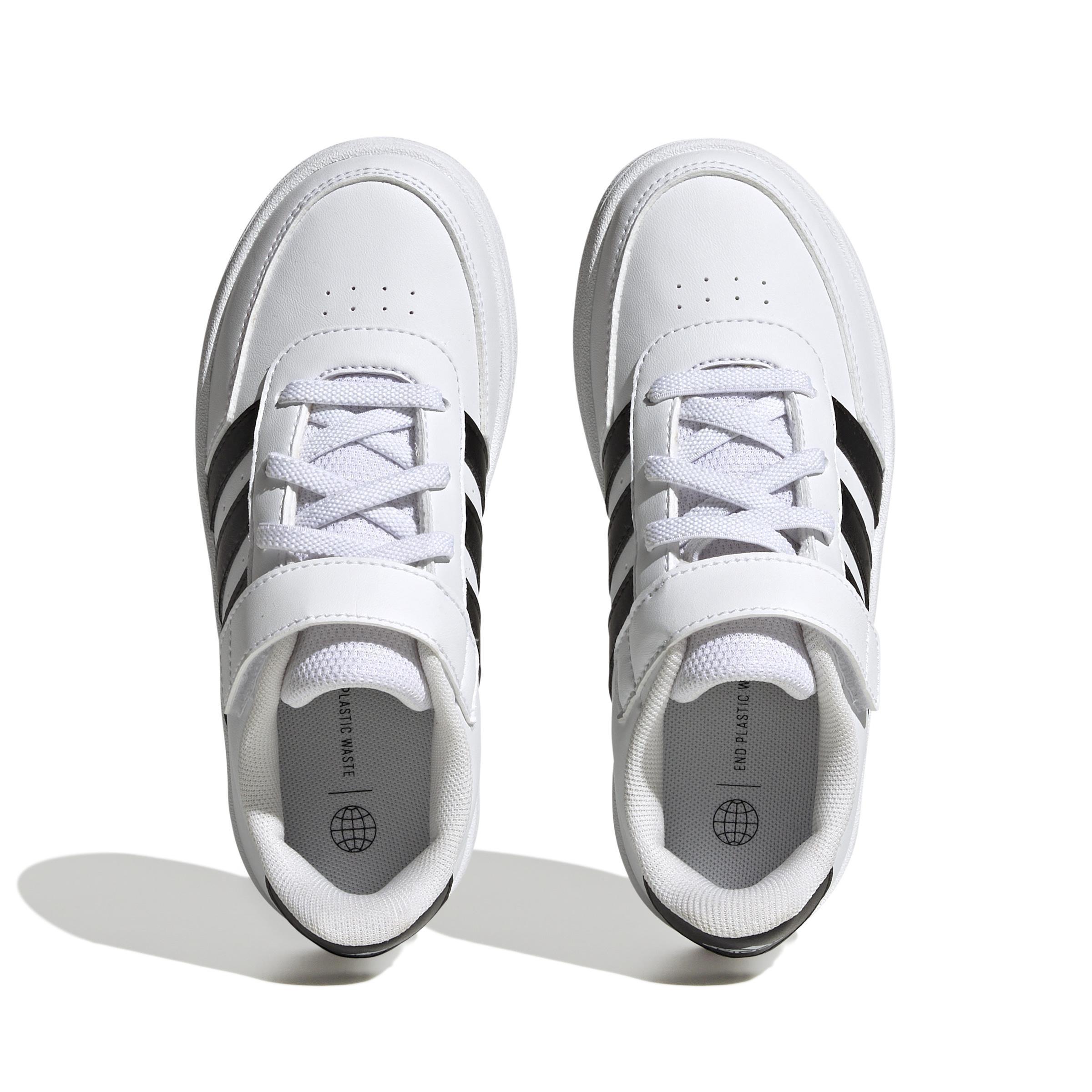 Unisex Kids Breaknet Lifestyle Court Elastic Lace and Top Strap Shoes, White, A901_ONE, large image number 1