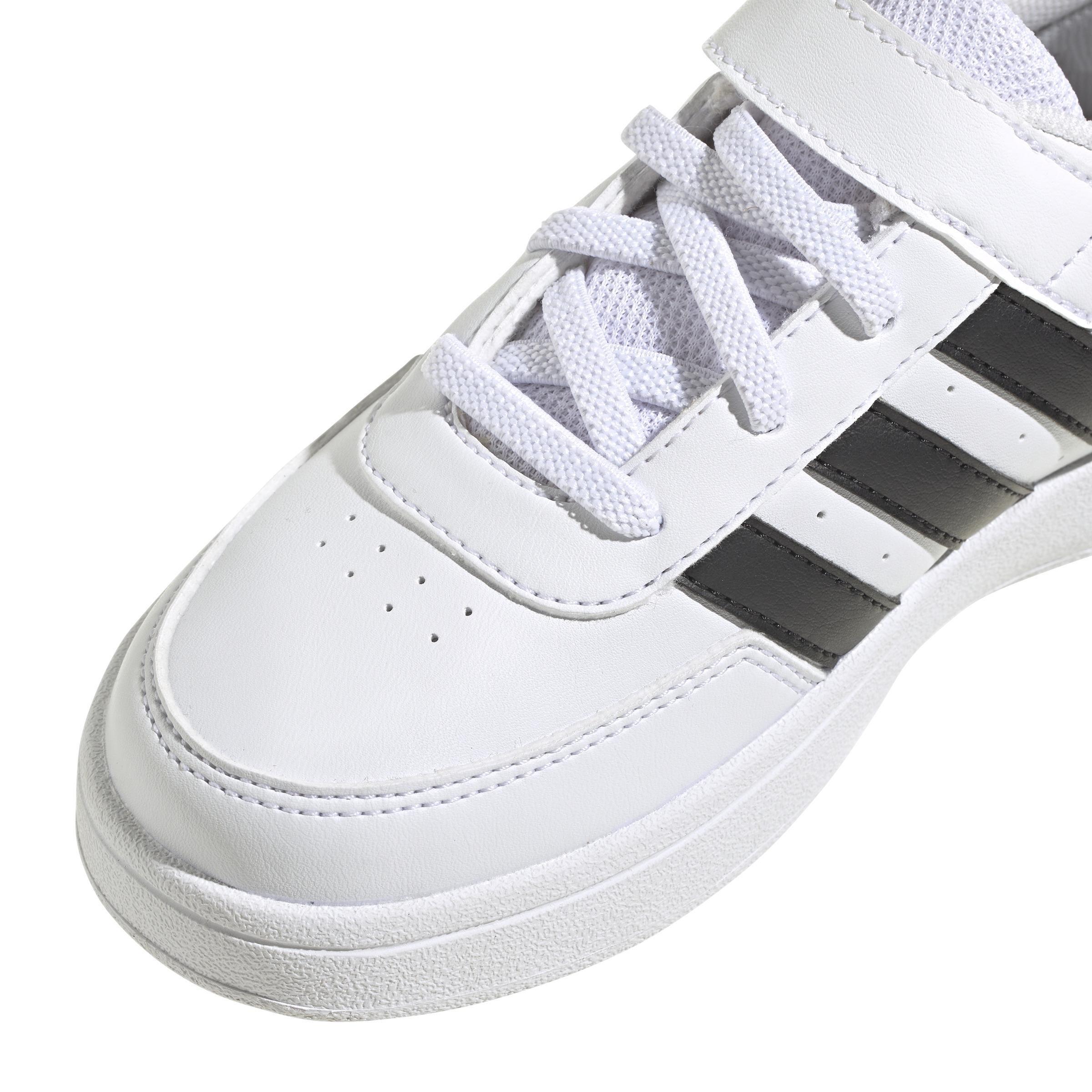 Unisex Kids Breaknet Lifestyle Court Elastic Lace and Top Strap Shoes, White, A901_ONE, large image number 4