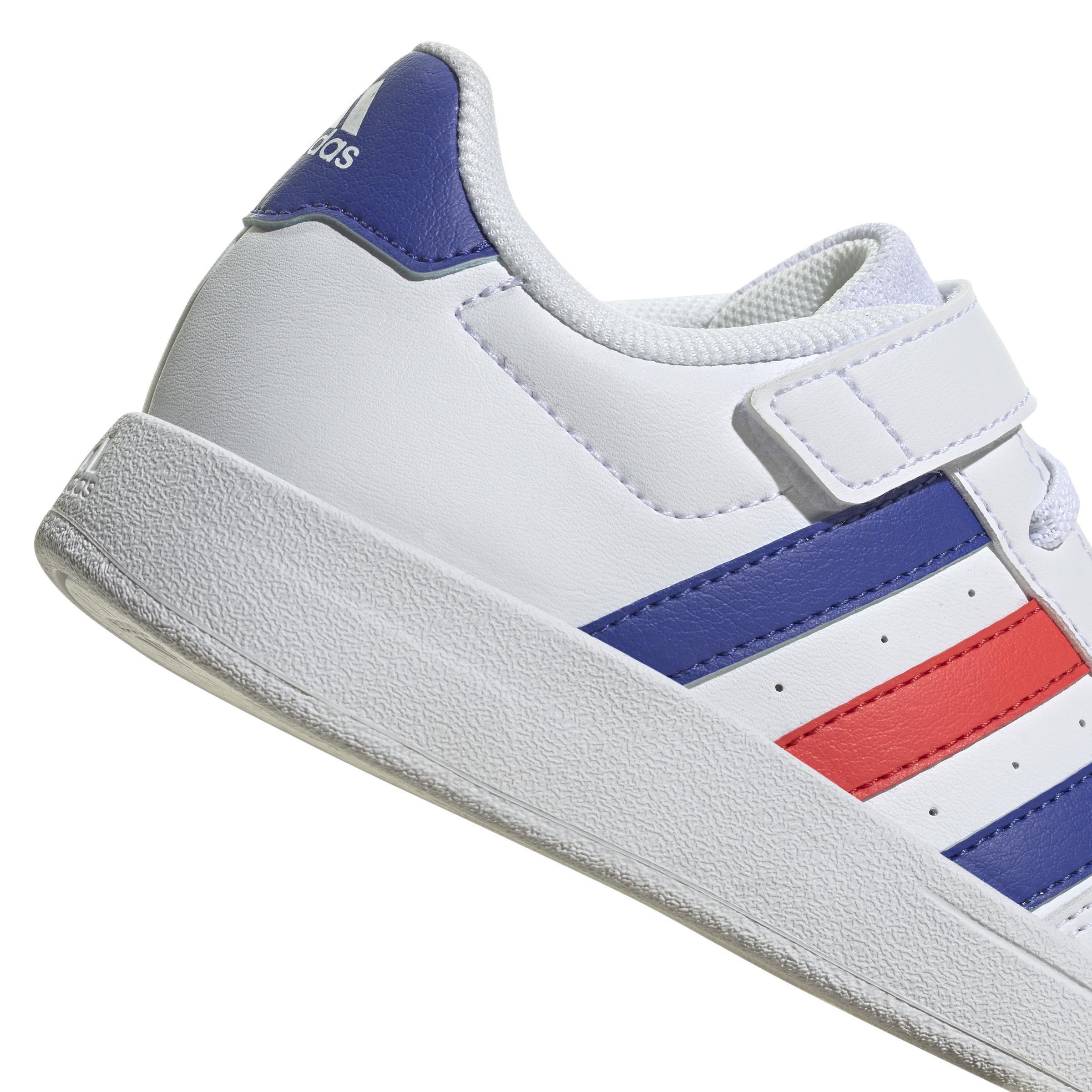 Unisex Kids Breaknet Lifestyle Court Elastic Lace and Top Strap Shoes, White, , large image number 3