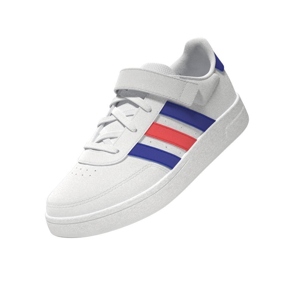 Unisex Kids Breaknet Lifestyle Court Elastic Lace and Top Strap Shoes, White, , large image number 4