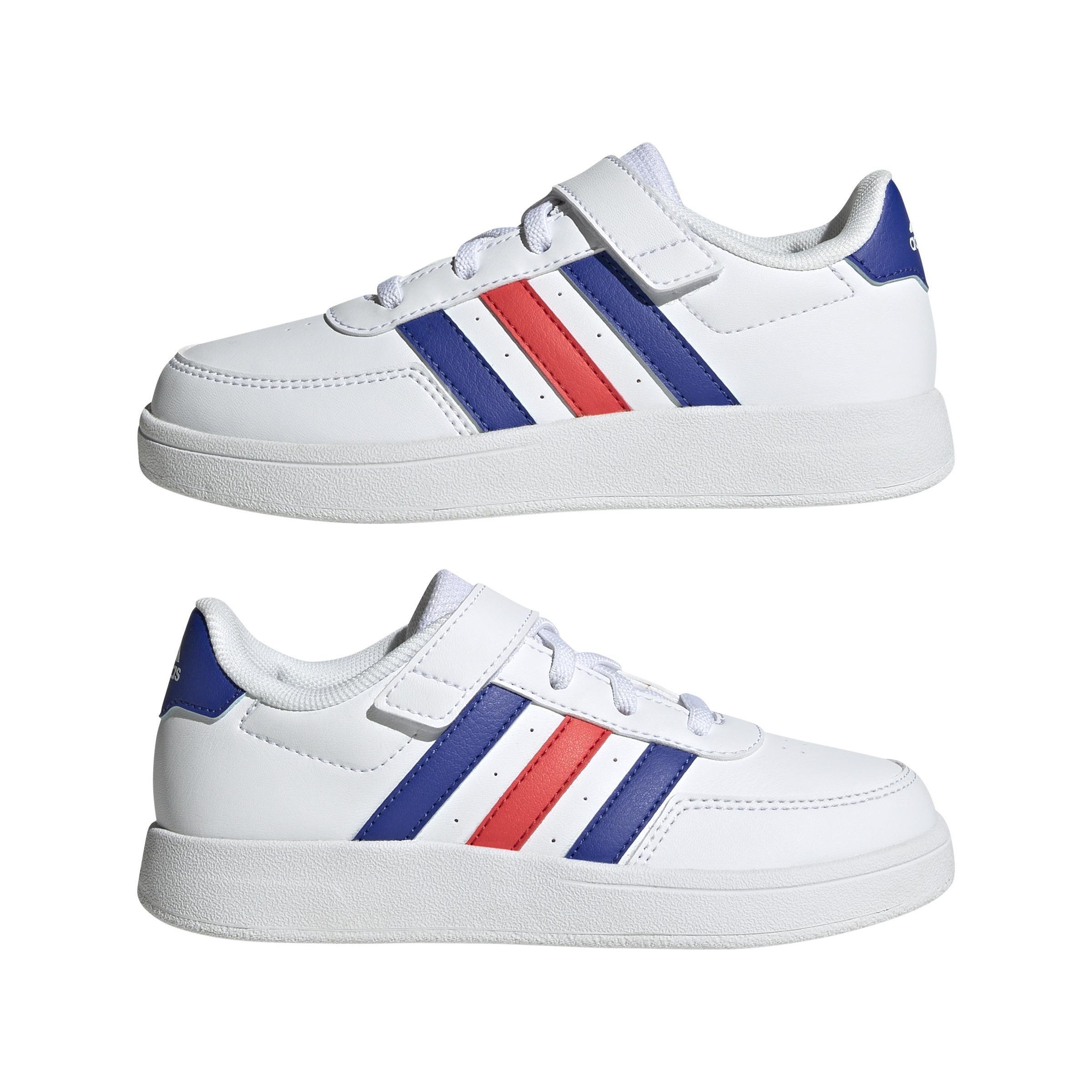 Unisex Kids Breaknet Lifestyle Court Elastic Lace and Top Strap Shoes, White, , large image number 7