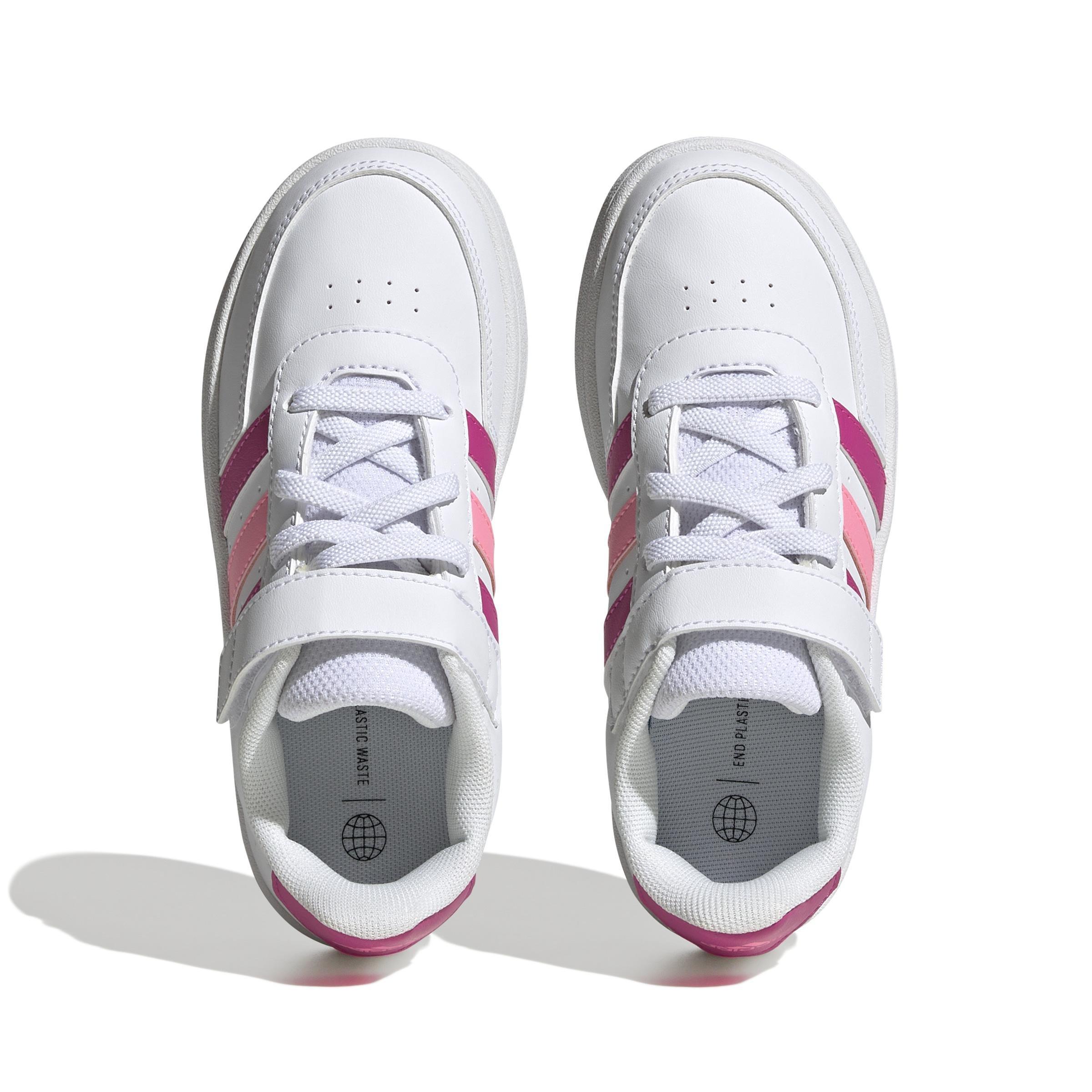 Unisex Kids Breaknet Lifestyle Court Elastic Lace and Top Strap Shoes, White, A901_ONE, large image number 1