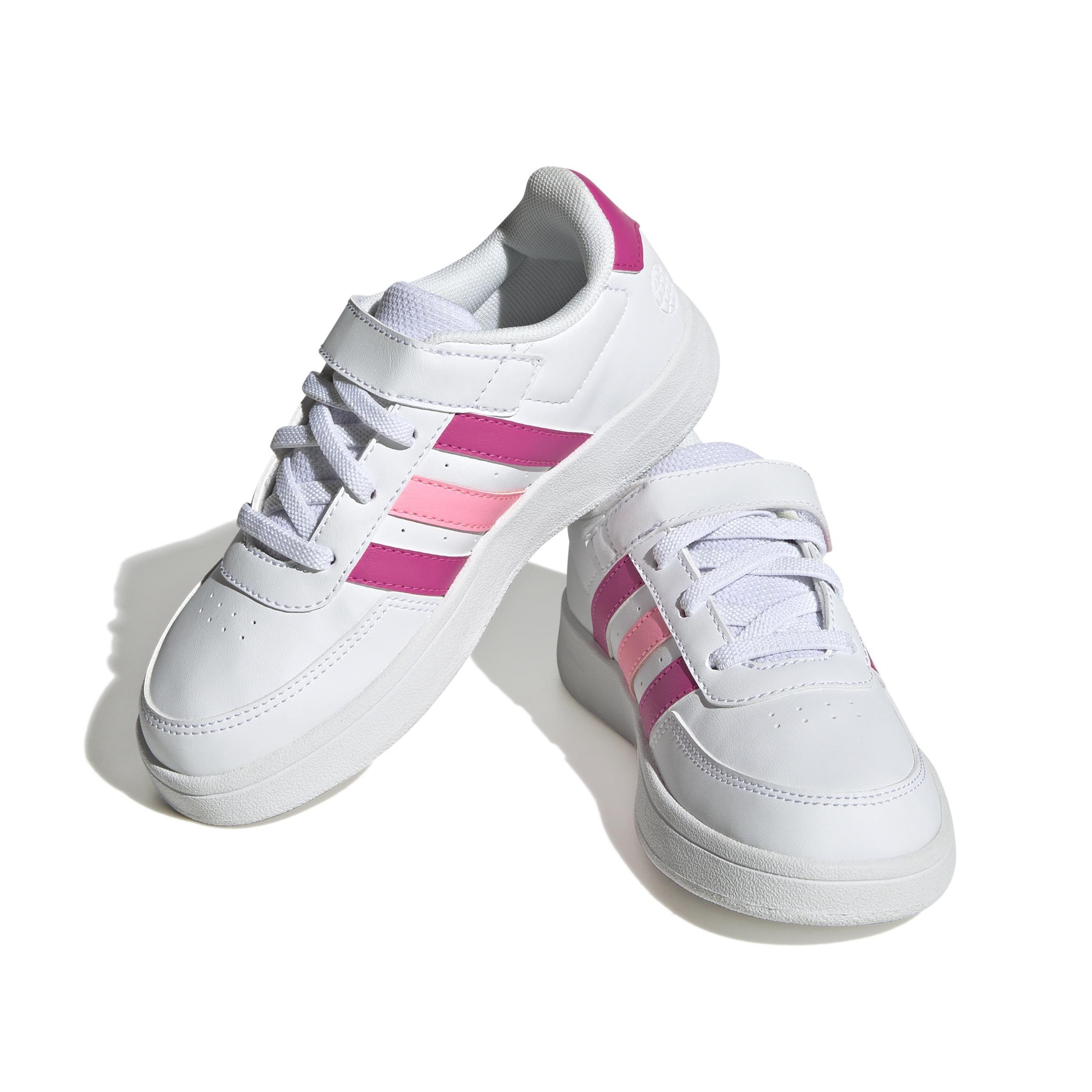 Unisex Kids Breaknet Lifestyle Court Elastic Lace and Top Strap Shoes, White, , large image number 2