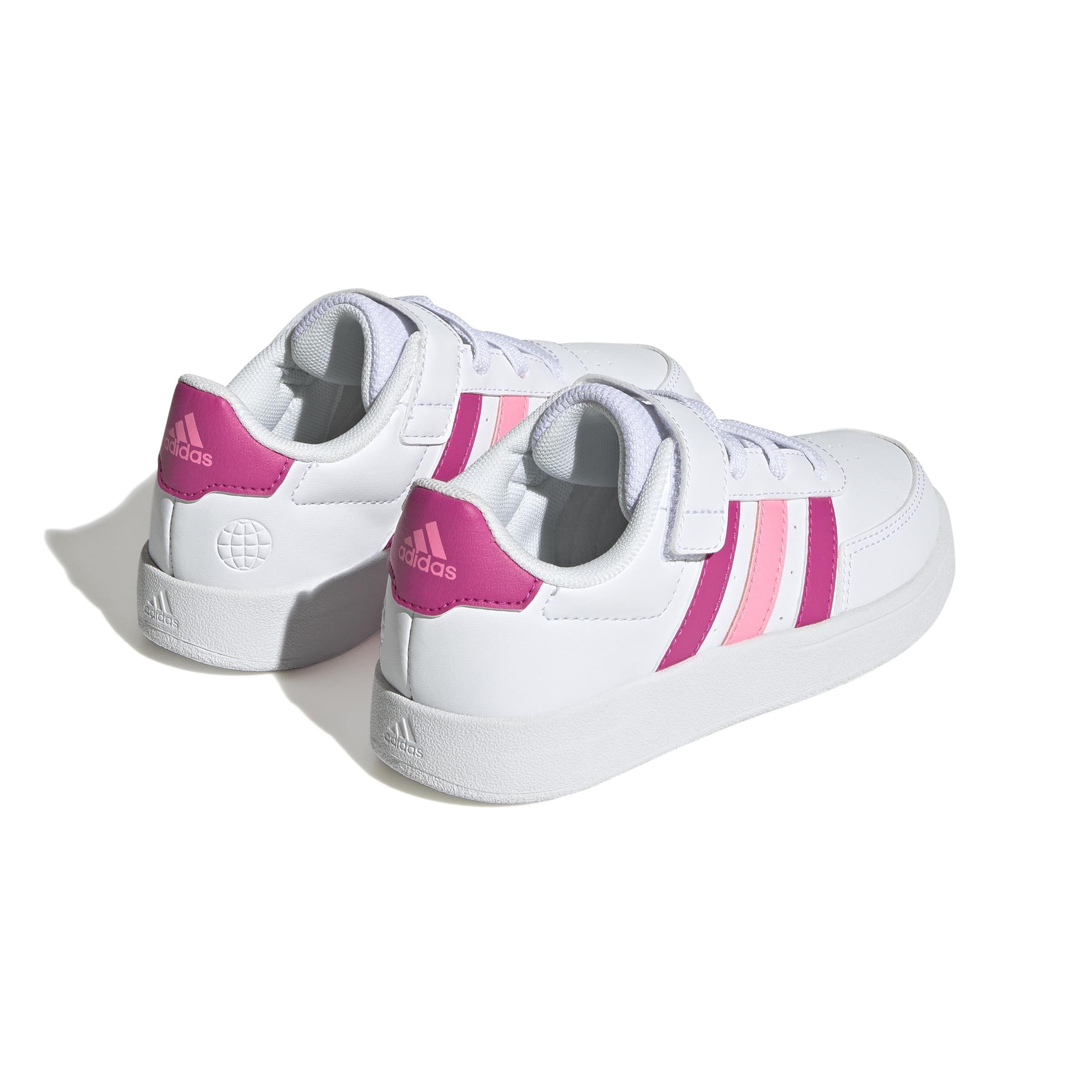 Unisex Kids Breaknet Lifestyle Court Elastic Lace and Top Strap Shoes, White, , large image number 3