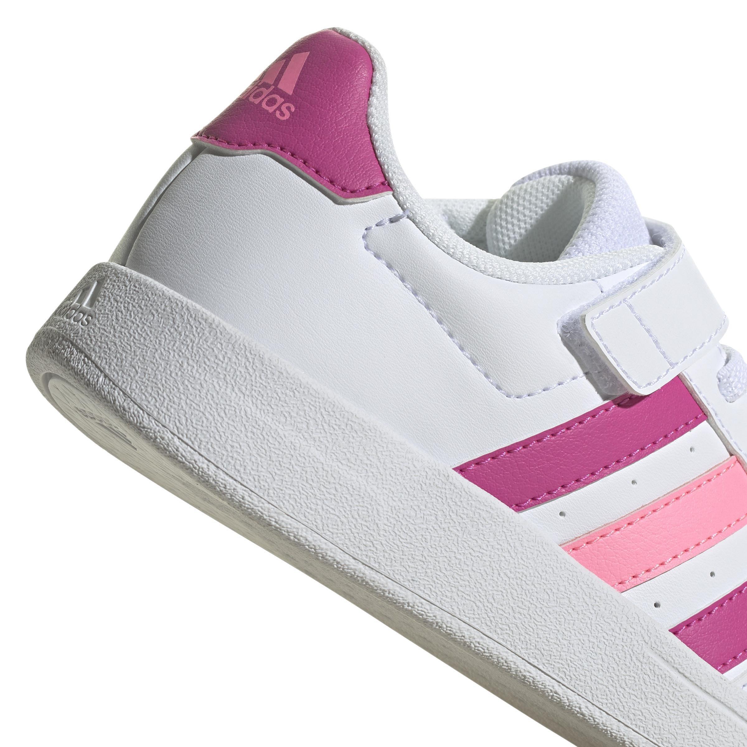 Unisex Kids Breaknet Lifestyle Court Elastic Lace and Top Strap Shoes, White, , large image number 4