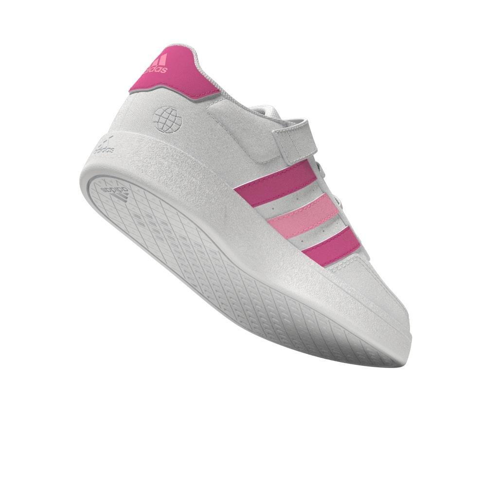 Unisex Kids Breaknet Lifestyle Court Elastic Lace and Top Strap Shoes, White, A901_ONE, large image number 6