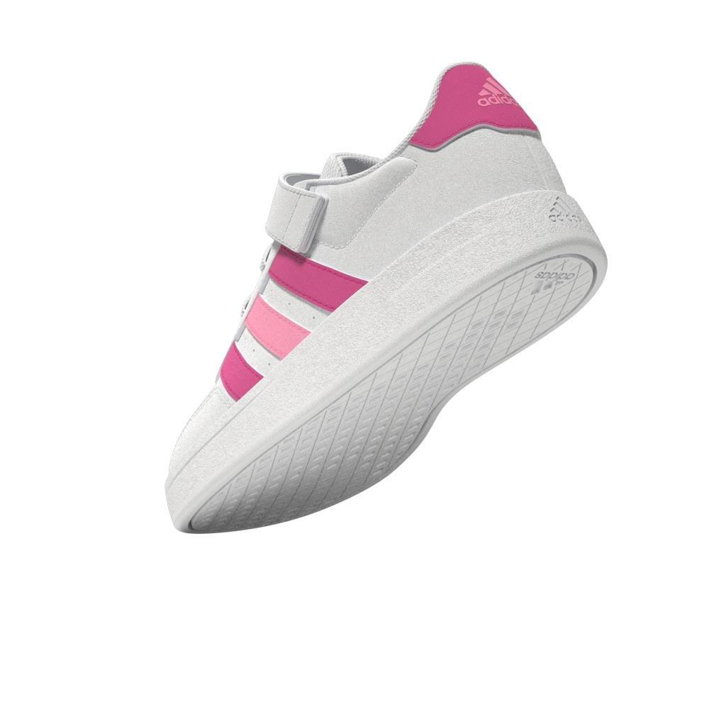 Unisex Kids Breaknet Lifestyle Court Elastic Lace and Top Strap Shoes, White, A901_ONE, large image number 14