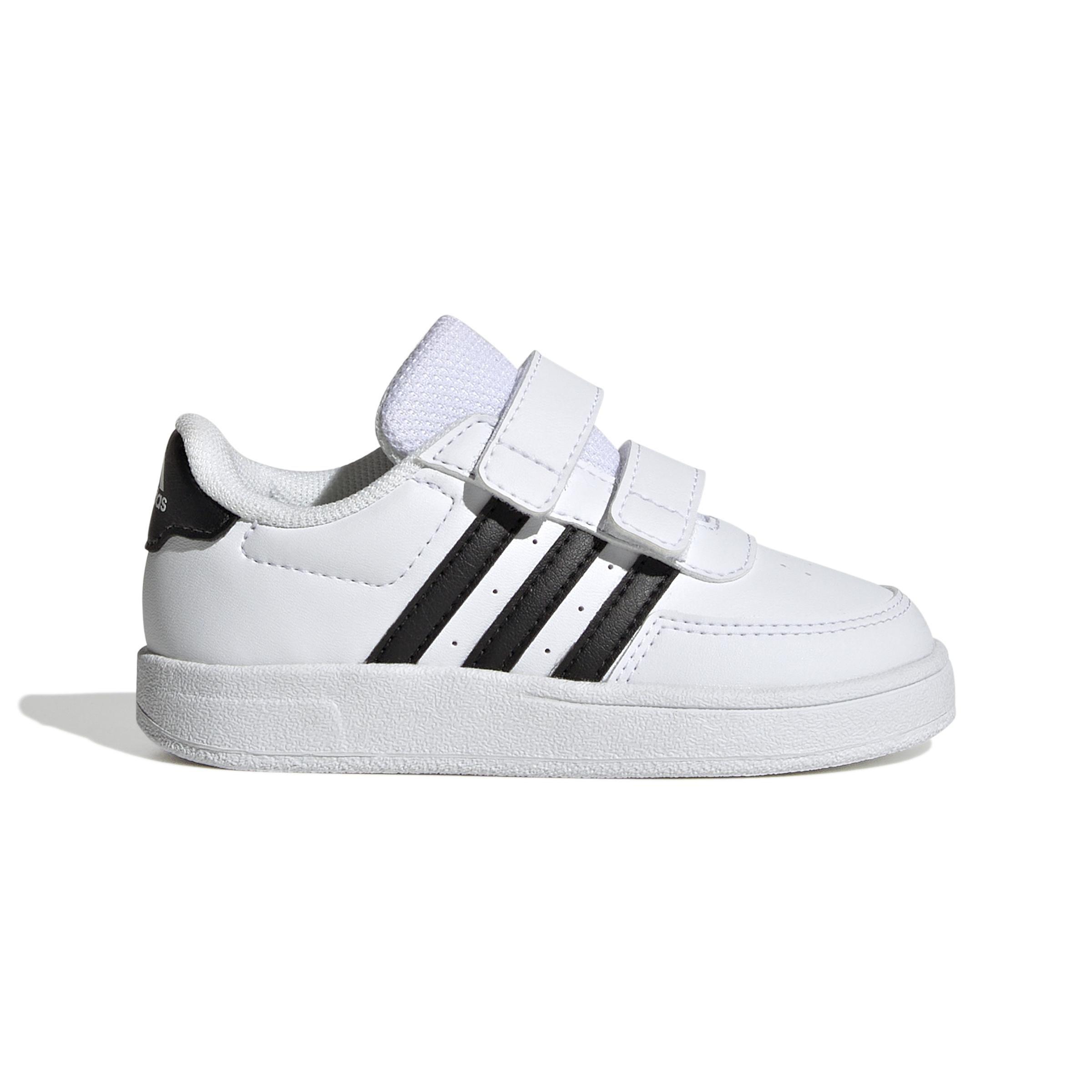 Unisex Kids Breaknet Lifestyle Court Two-Strap Hook-And-Loop Shoes, White, A901_ONE, large image number 0