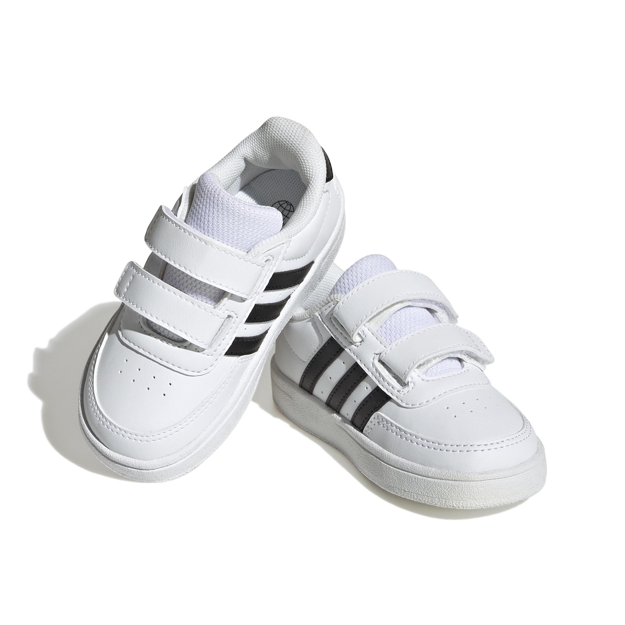 Unisex Kids Breaknet Lifestyle Court Two-Strap Hook-And-Loop Shoes, White, A901_ONE, large image number 1