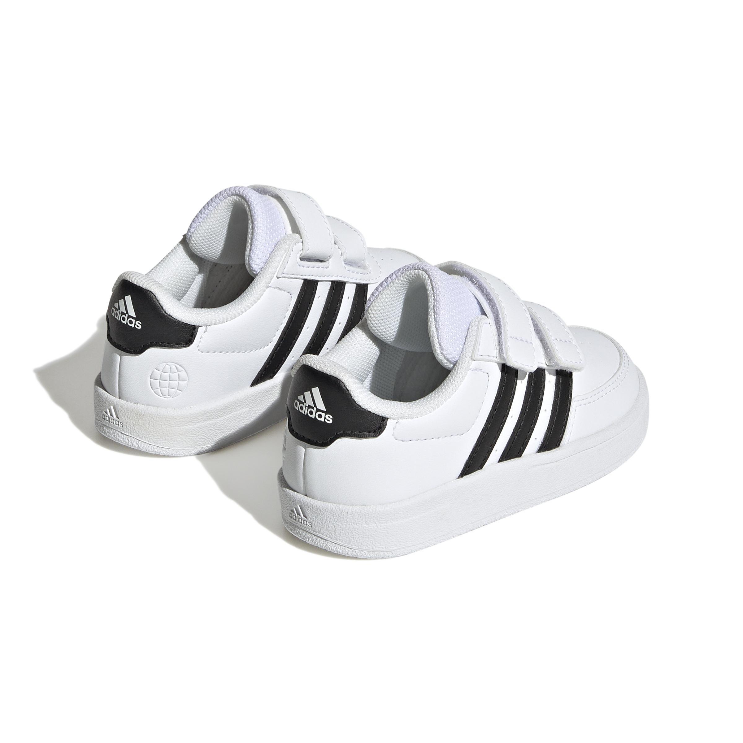Unisex Kids Breaknet Lifestyle Court Two-Strap Hook-And-Loop Shoes, White, A901_ONE, large image number 2