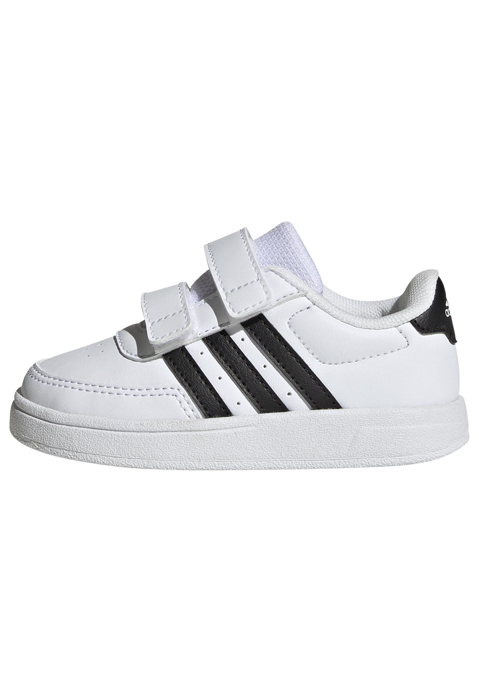 Unisex Kids Breaknet Lifestyle Court Two-Strap Hook-And-Loop Shoes, White, A901_ONE, large image number 5