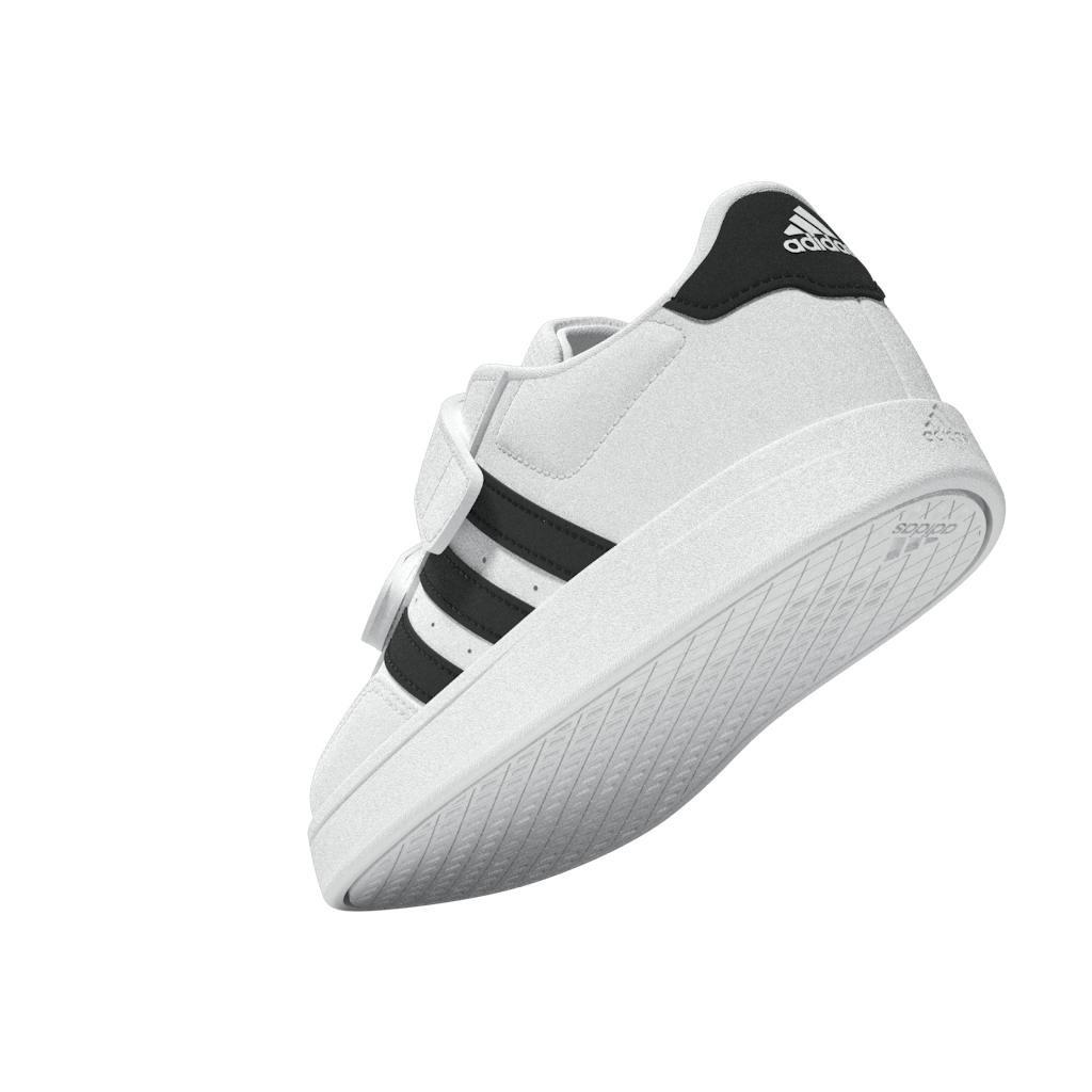 Unisex Kids Breaknet Lifestyle Court Two-Strap Hook-And-Loop Shoes, White, A901_ONE, large image number 6