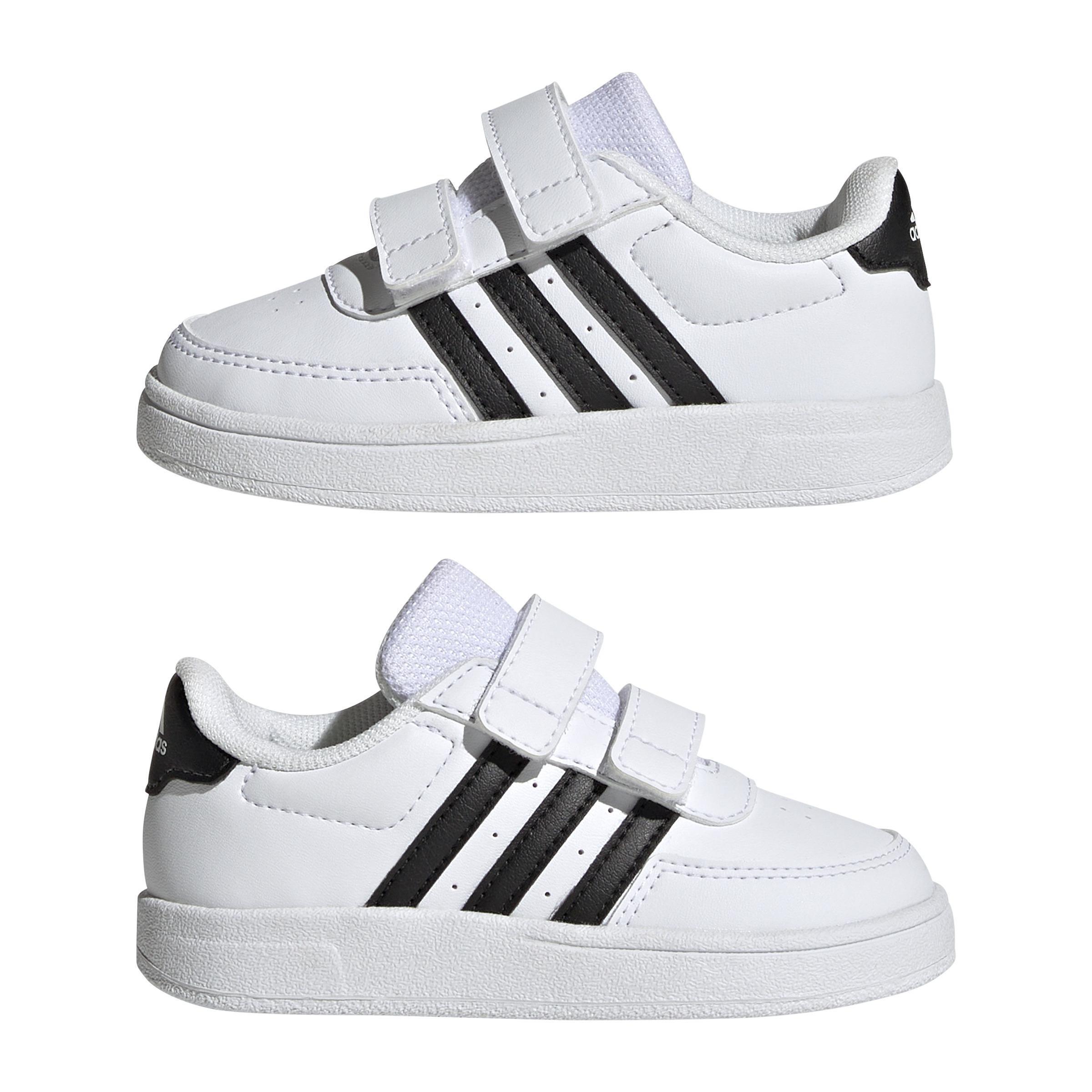 Unisex Kids Breaknet Lifestyle Court Two-Strap Hook-And-Loop Shoes, White, A901_ONE, large image number 7