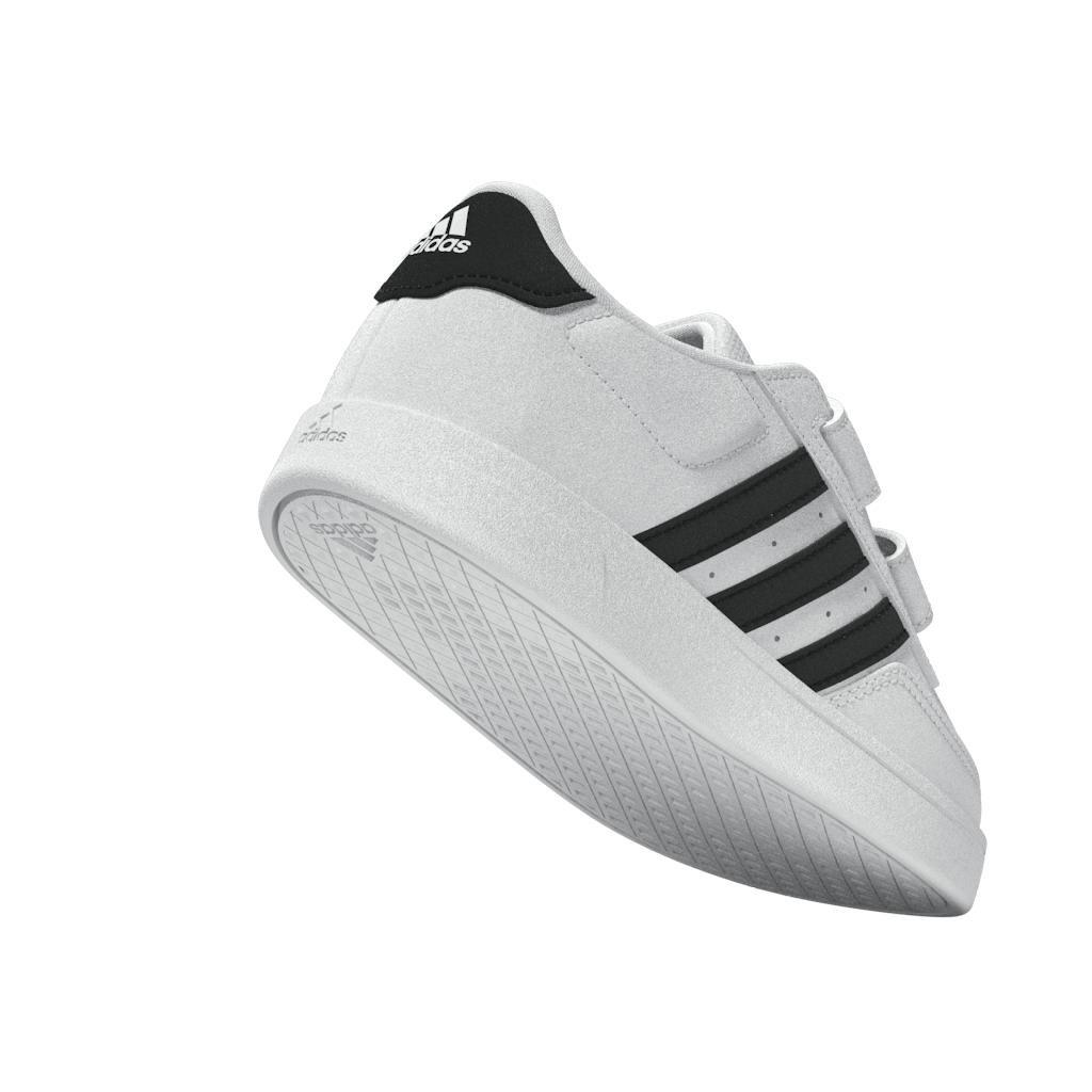 Unisex Kids Breaknet Lifestyle Court Two-Strap Hook-And-Loop Shoes, White, A901_ONE, large image number 10